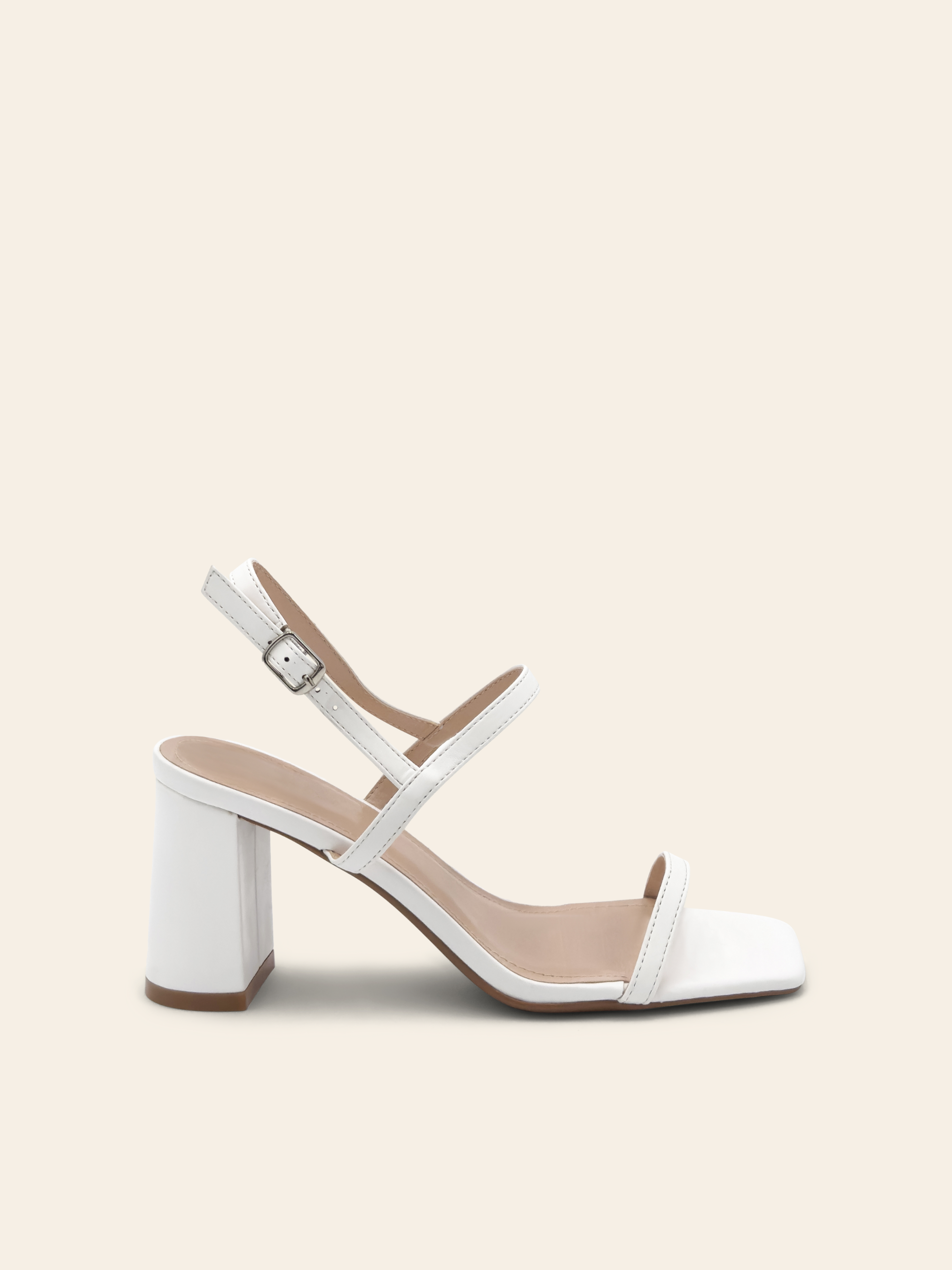 SIENNA - Sandales blanche à bride arrière réglable et bout carré - Mode Femme | Cassy