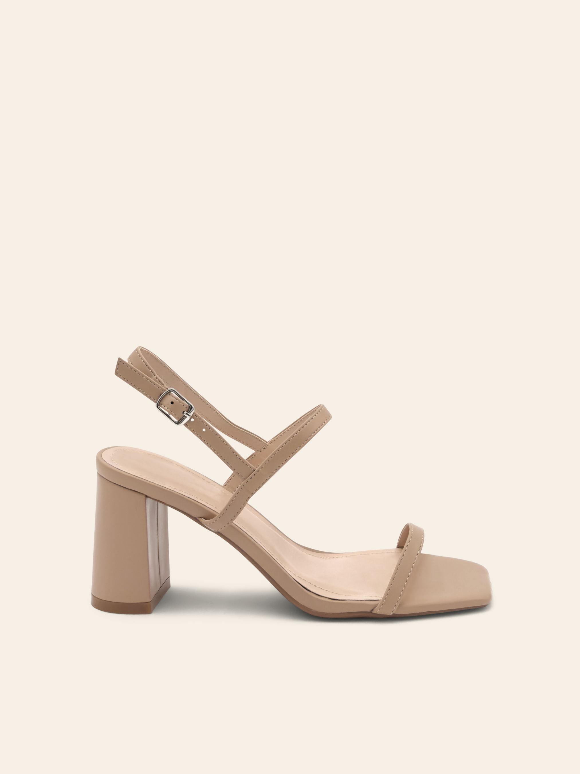 SIENNA - Sandales beiges à bride arrière réglable et bout carré - Mode Femme | Cassy