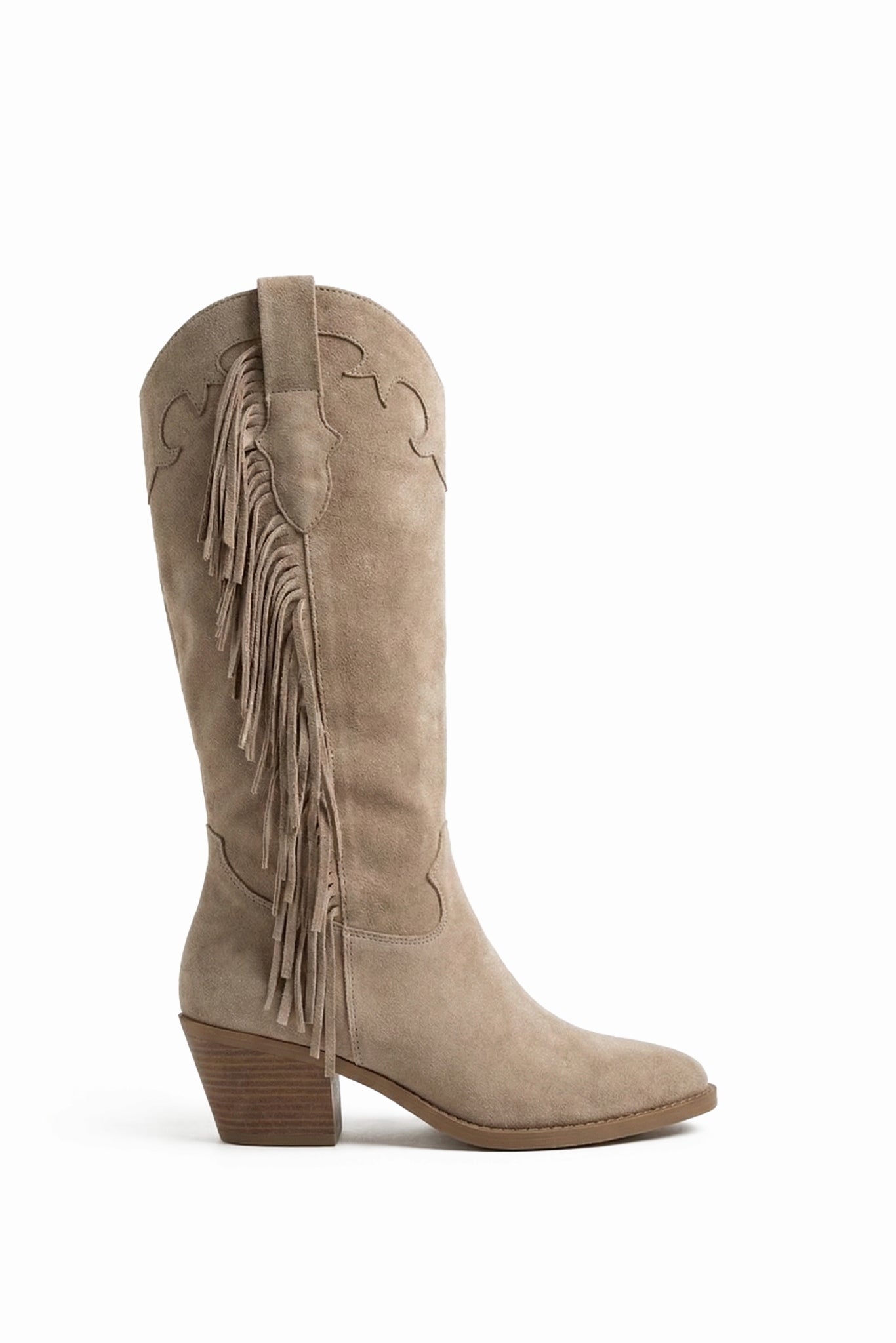 Irisa Bottines Santiags Frange Taupe
