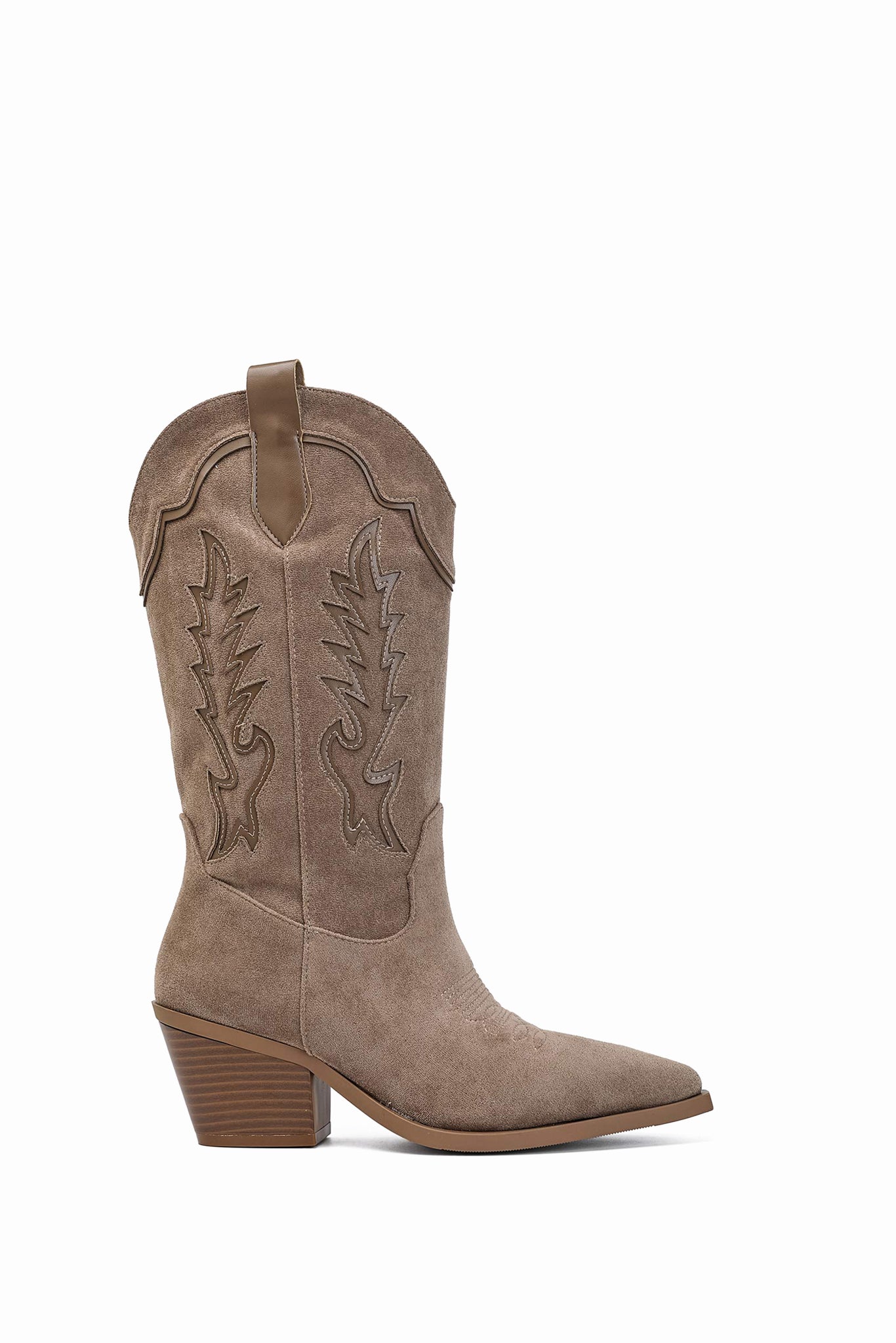 Judith Bottines Santiags Taupe Surpiqûres
