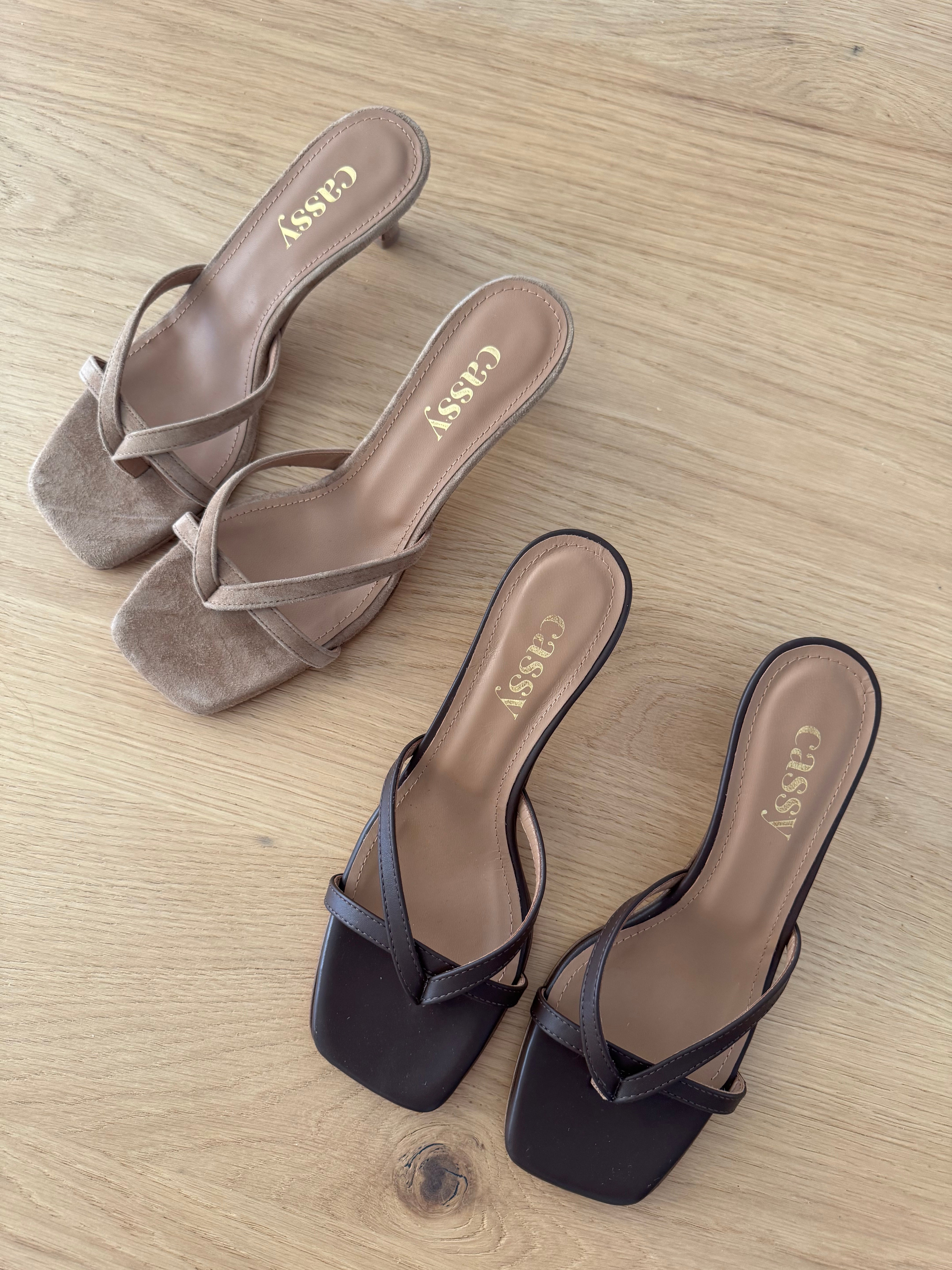 Chiara Mules Daim Beige - Mode Femme | Cassy