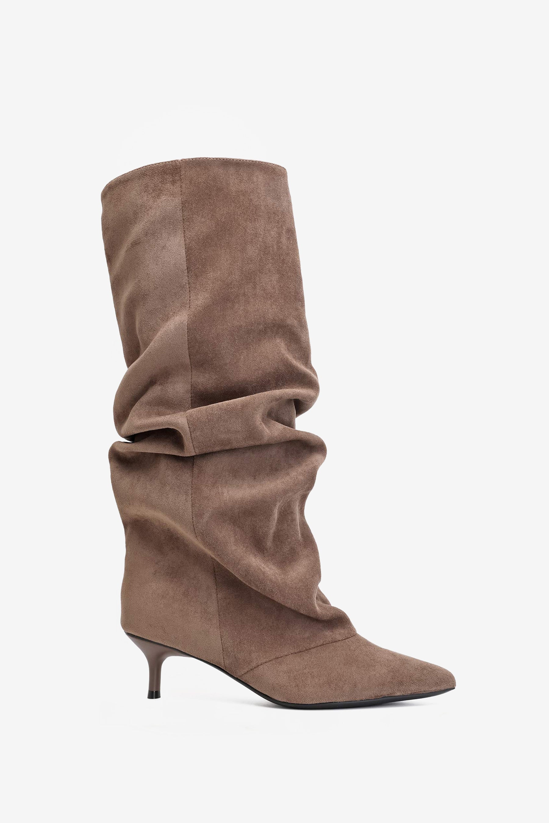 Alessia Taupe Kitten Heel Boots