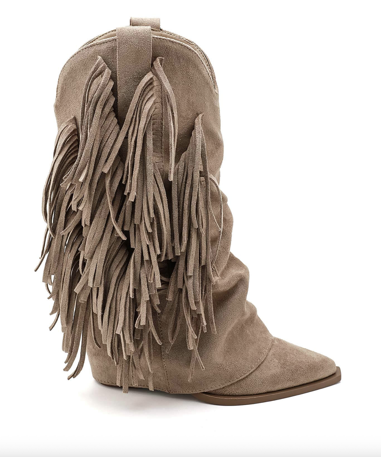 Romy Bottines Santiags Franges Taupe - Mode Femme | Cassy
