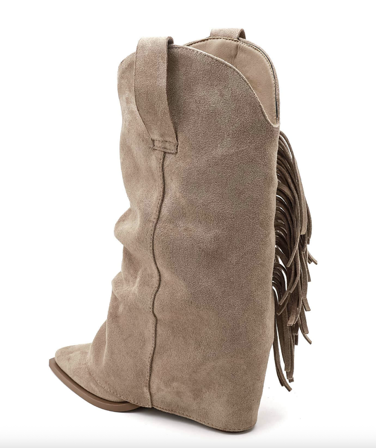 Romy Bottines Santiags Franges Taupe - Mode Femme | Cassy