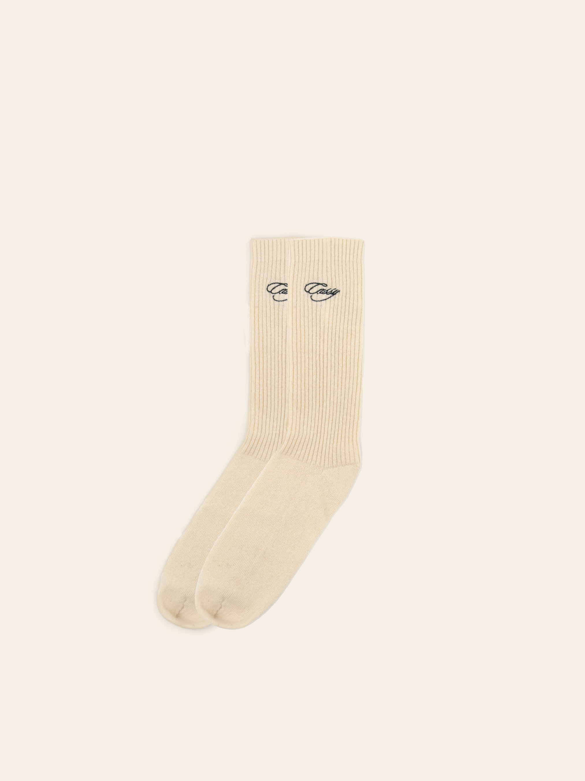 Chaussettes Design Studio à logo CASSY brodé - Crème - Mode Femme | Cassy