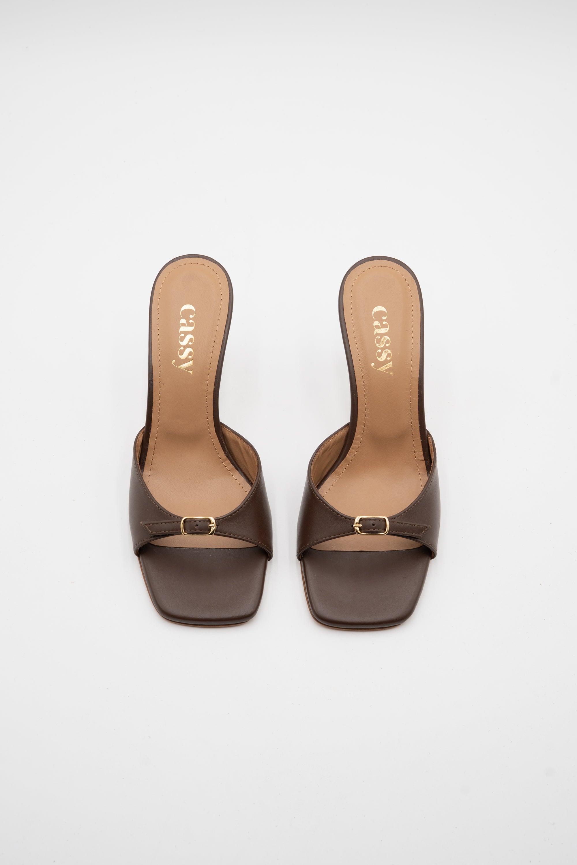 Erina Mules Cuir Marron