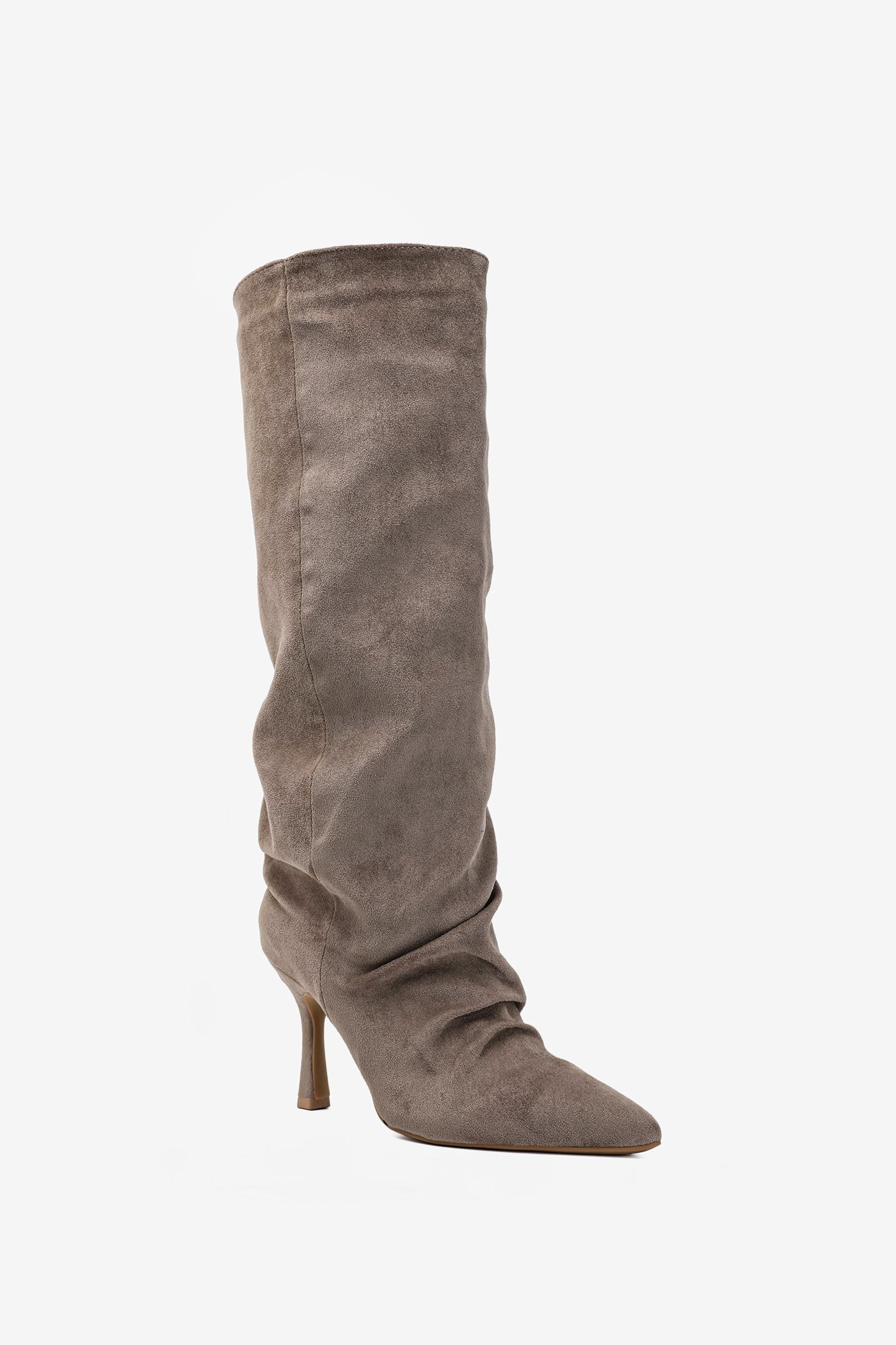 Elvira Bottes Plissée Taupe