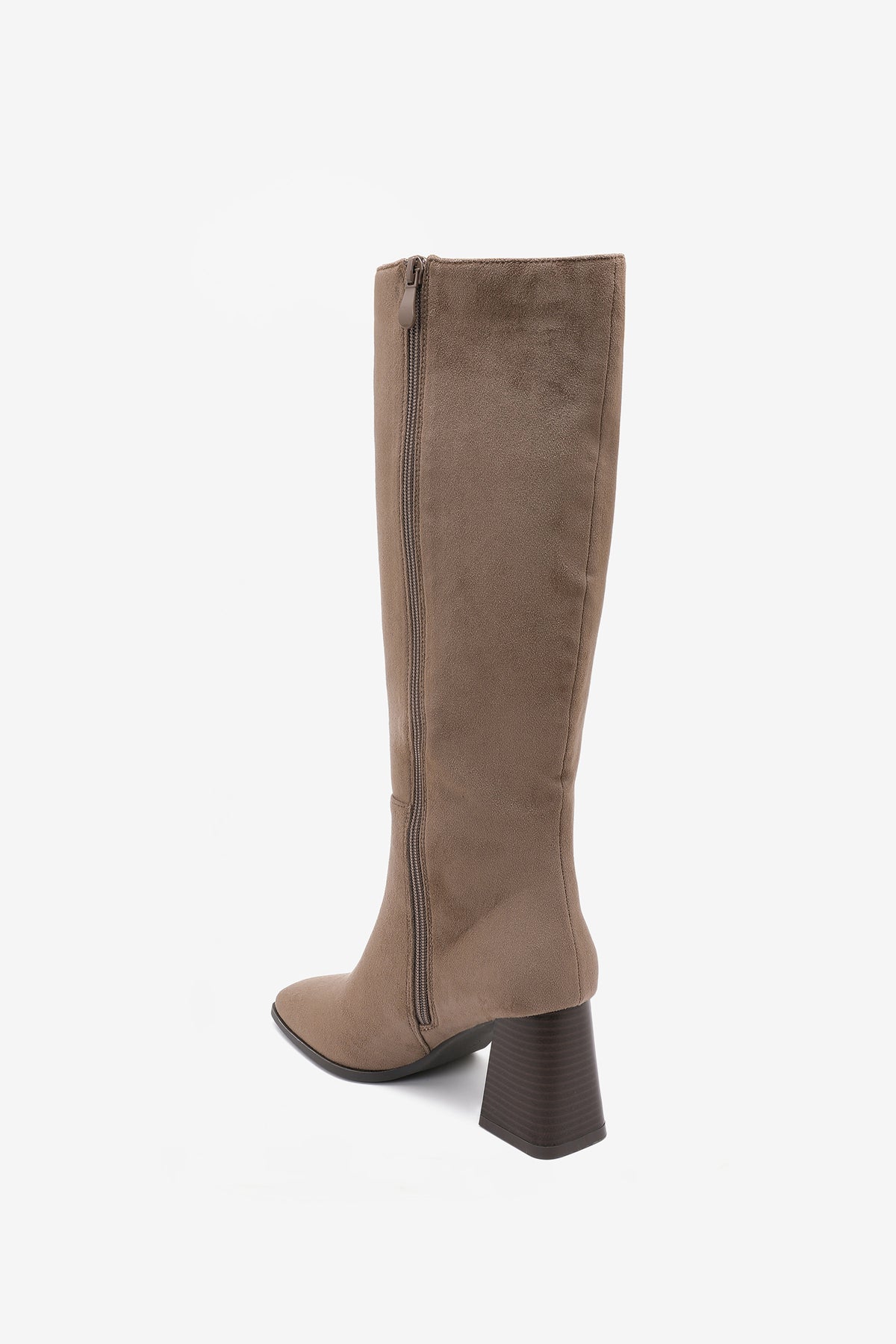Livia Stiefel mit breitem Absatz Taupe