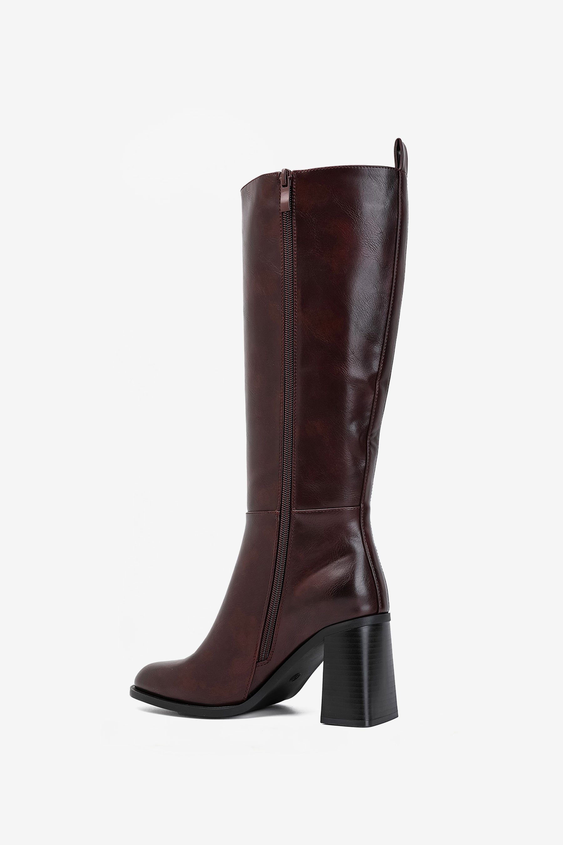 Louisa Stiefel mit klobigem Absatz in Burgund