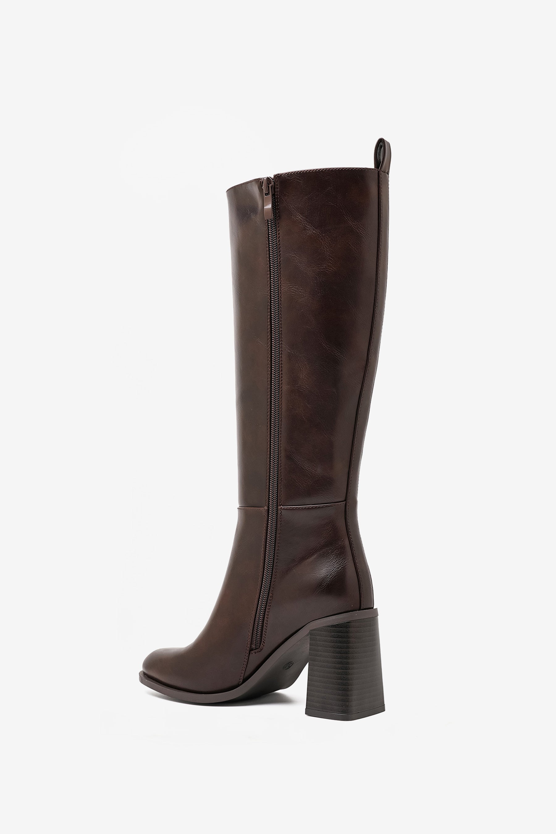 Louisa Bottes Talon Epais Marron