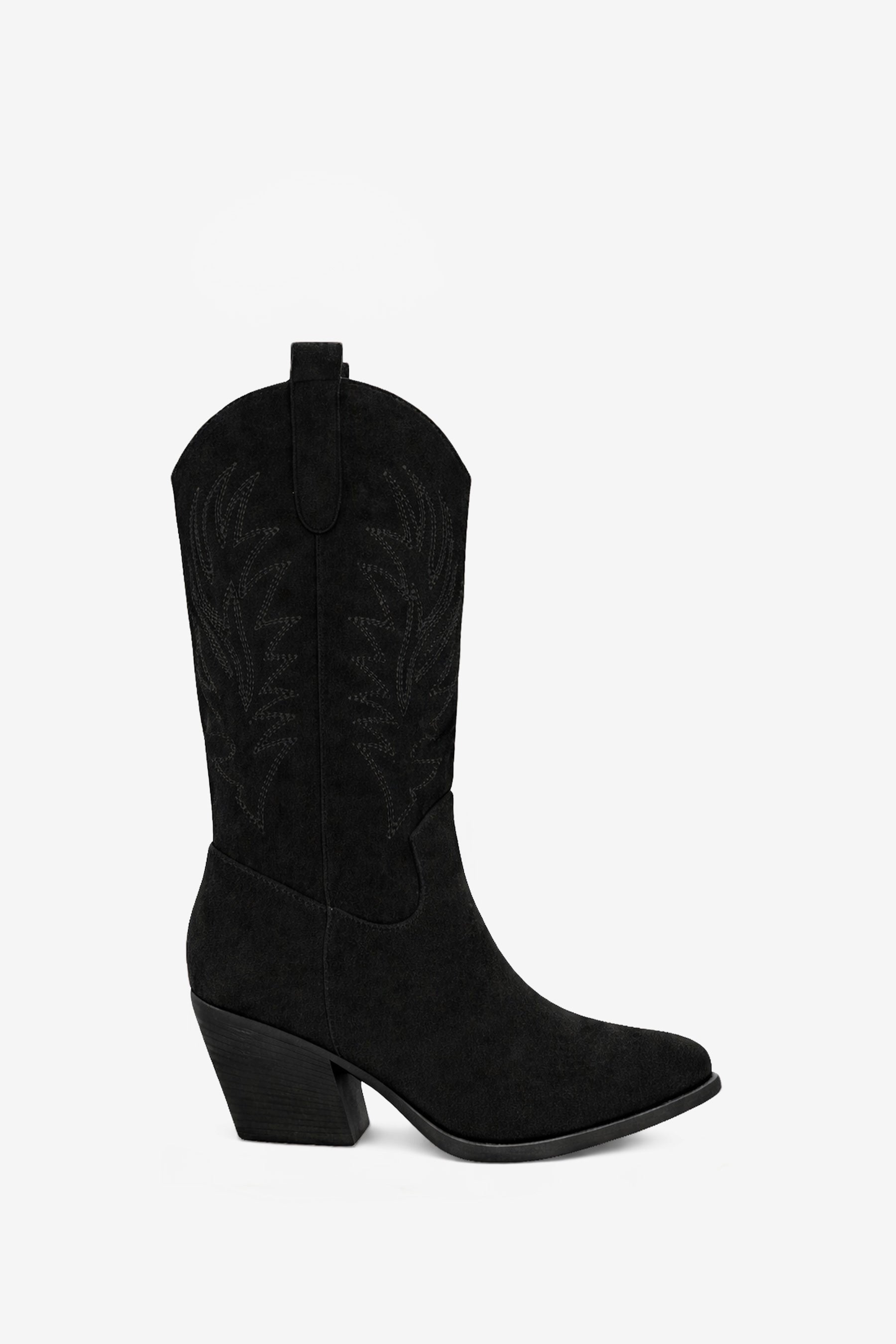 Maya Embroidered Black Western Boots
