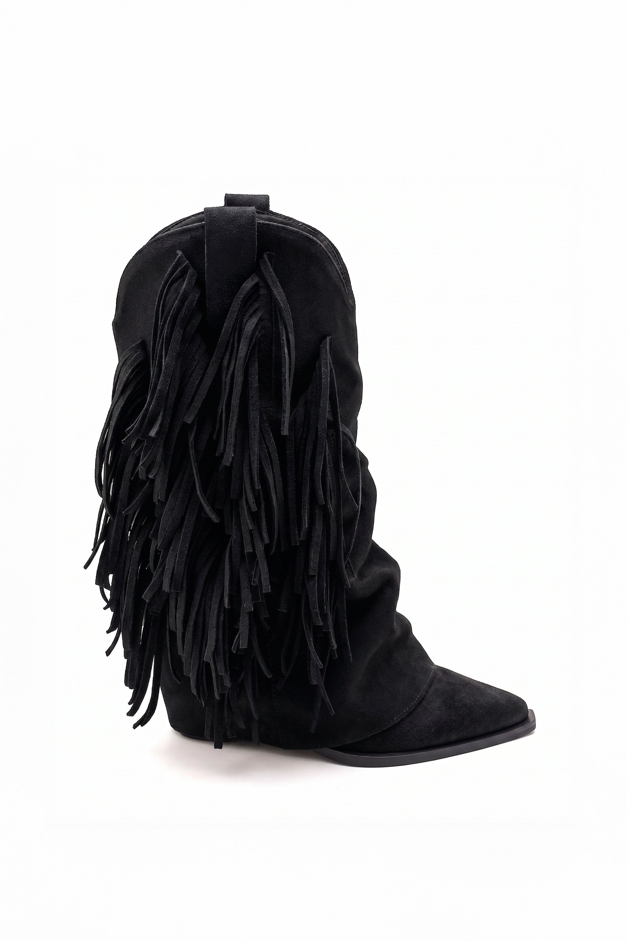 Romy Bottines Santiags Franges Noir