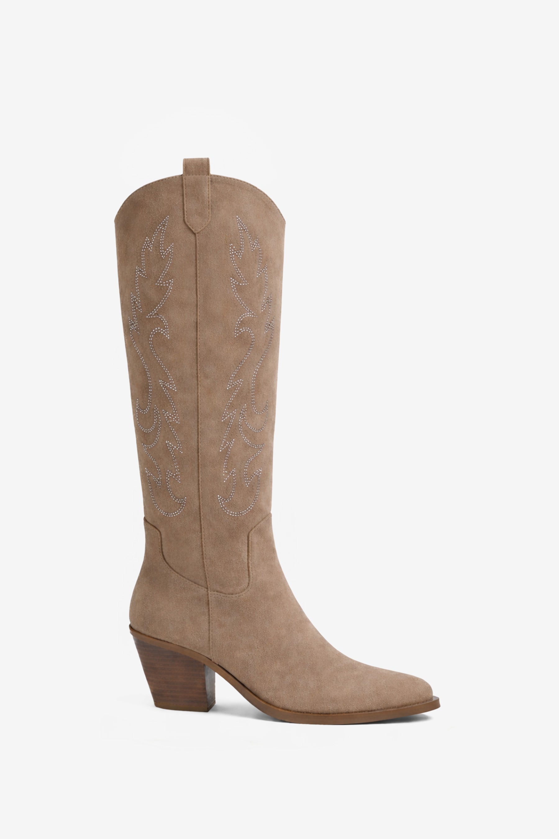 Rosie Bottes Santiags À Strass Taupe