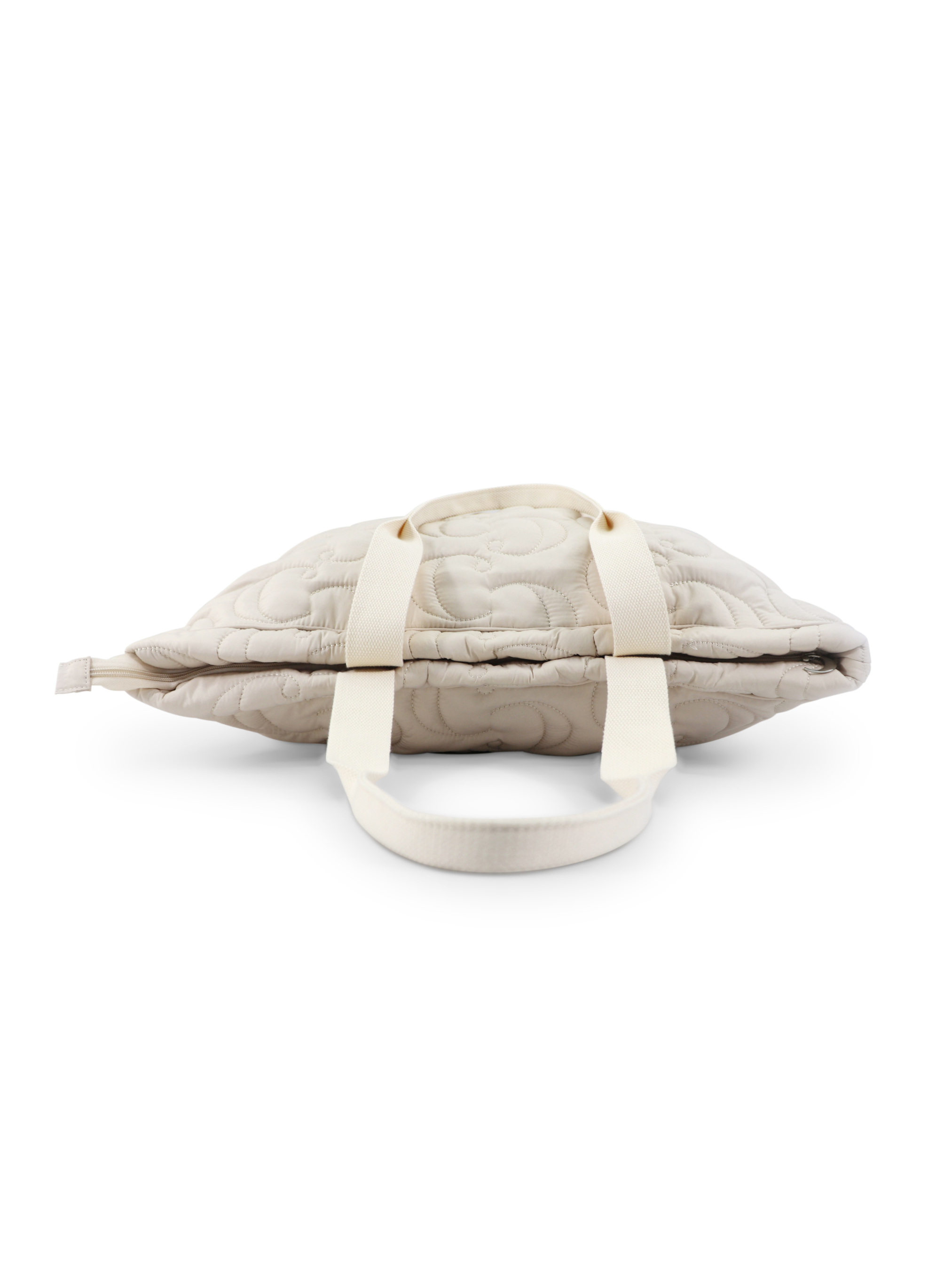 Sac cabas tote matelassé à double initiale brodée - crème - Mode Femme | Cassy