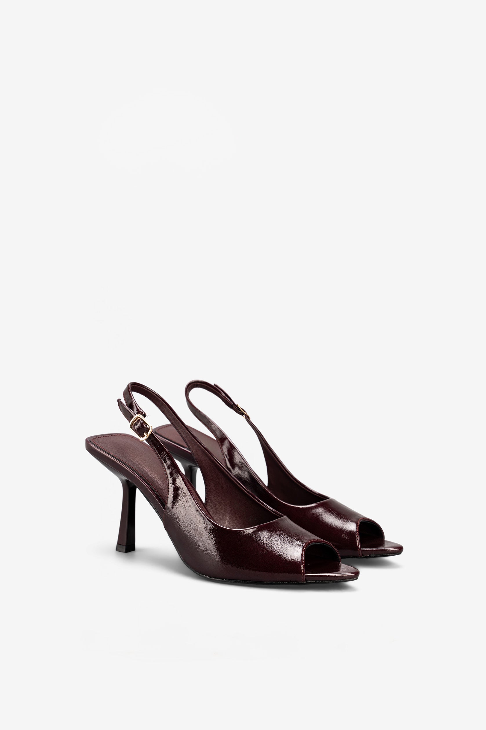 Valeria Escarpins Peep-Toe Burgundy