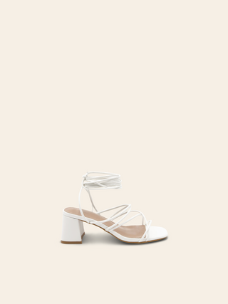 KAYLEE - Sandales blanches à lacets et petits talons - Mode Femme | Cassy