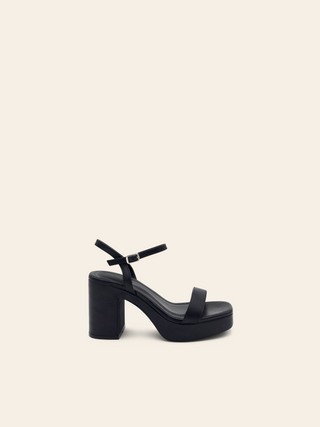 ESTHER - Sandales noires à talon bloc et plateforme - Mode Femme | Cassy