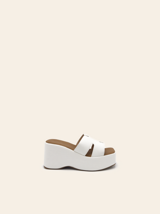 AVA - Mules compensées blanches - Mode Femme | Cassy