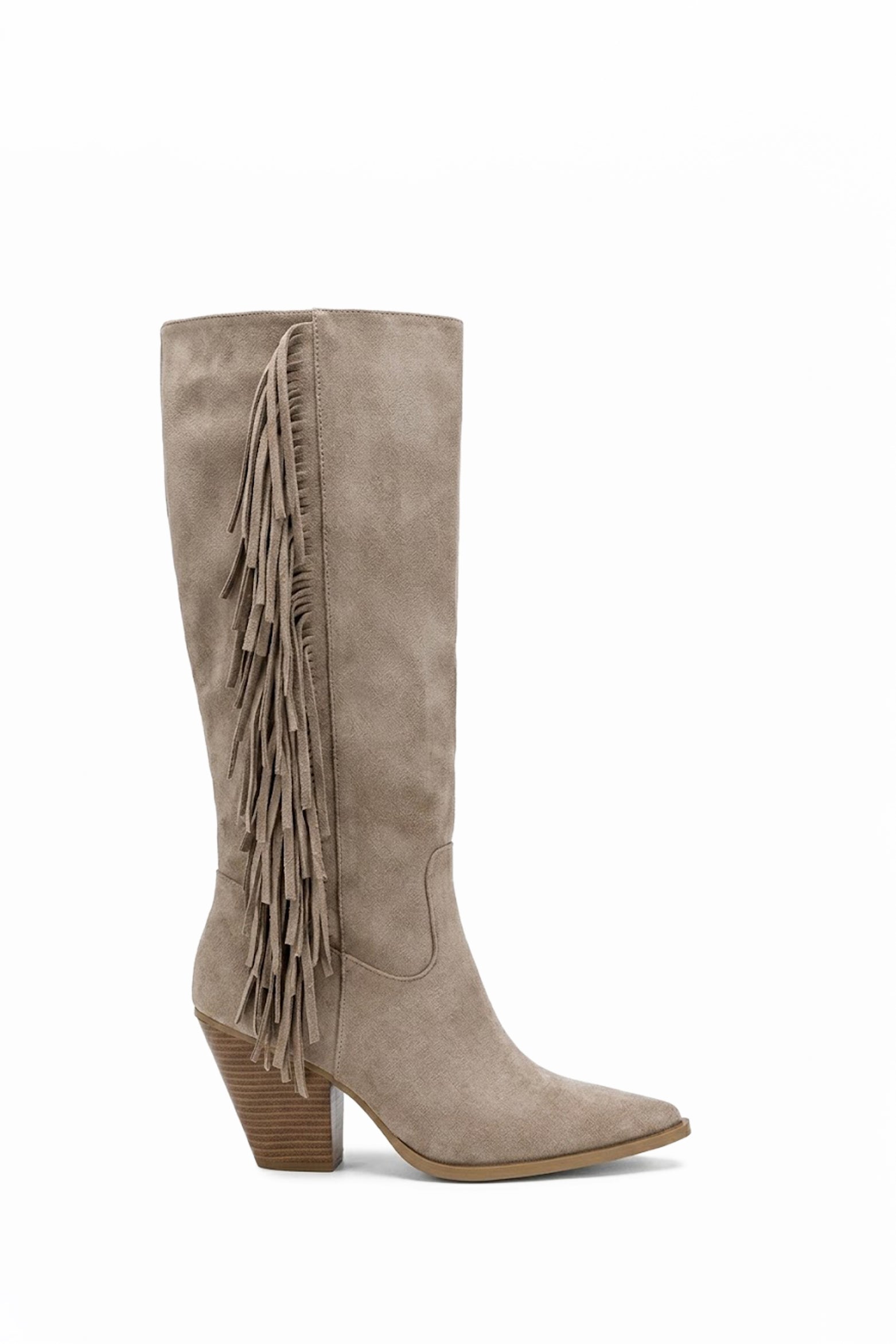 Hannah Bottes Santiags Frange Taupe