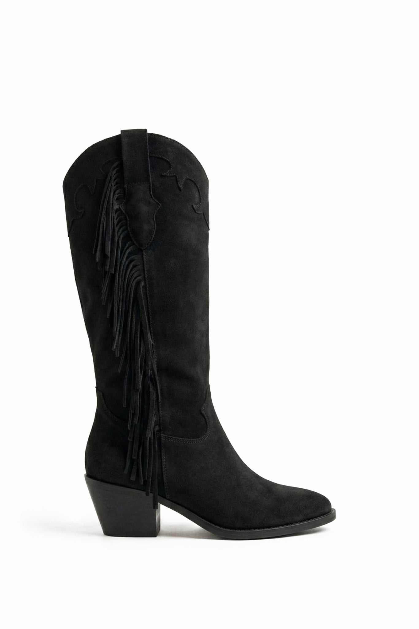 Irisa Bottines Santiags Frange Noir