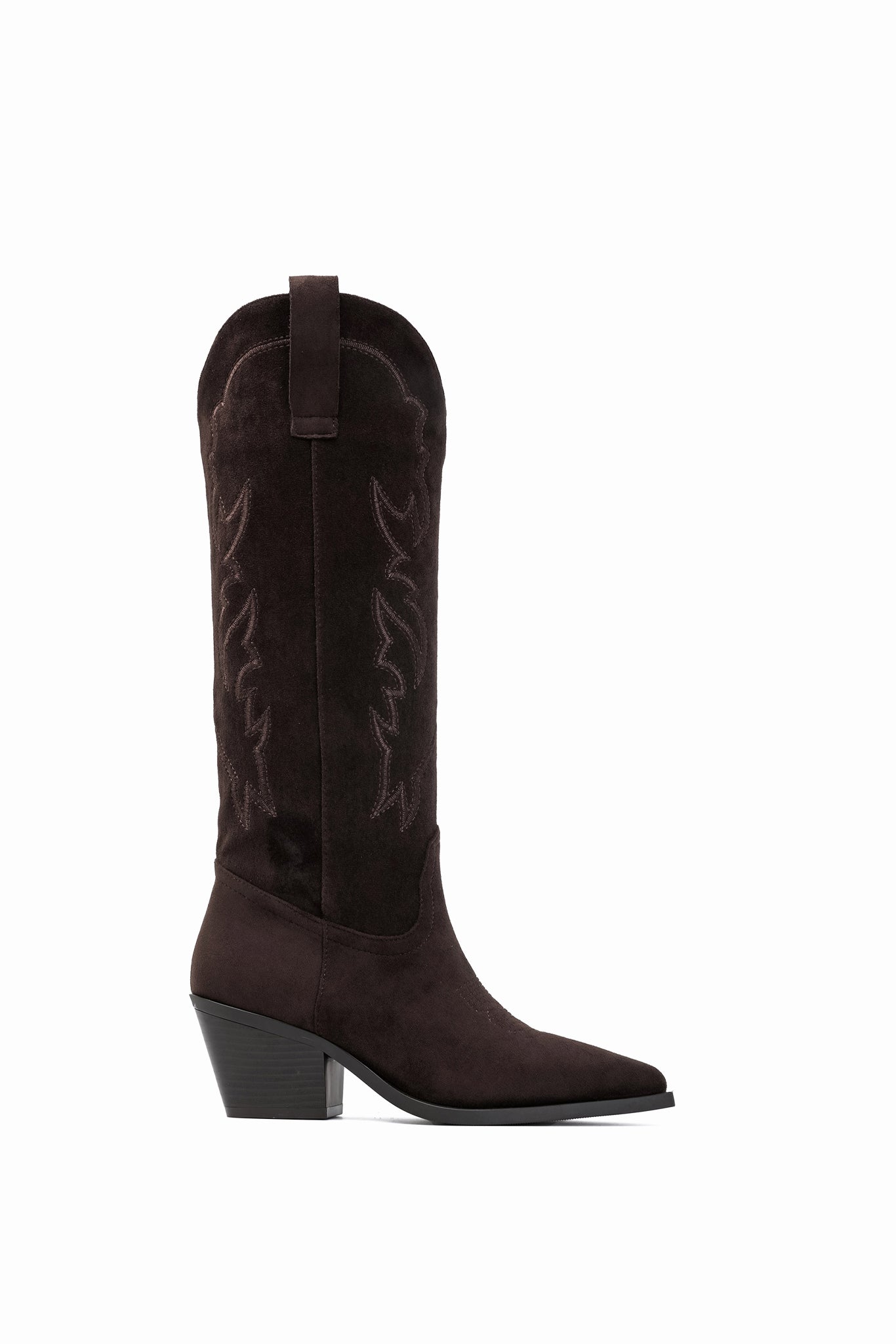 Virginia Bottes Santiags Brodées Marron