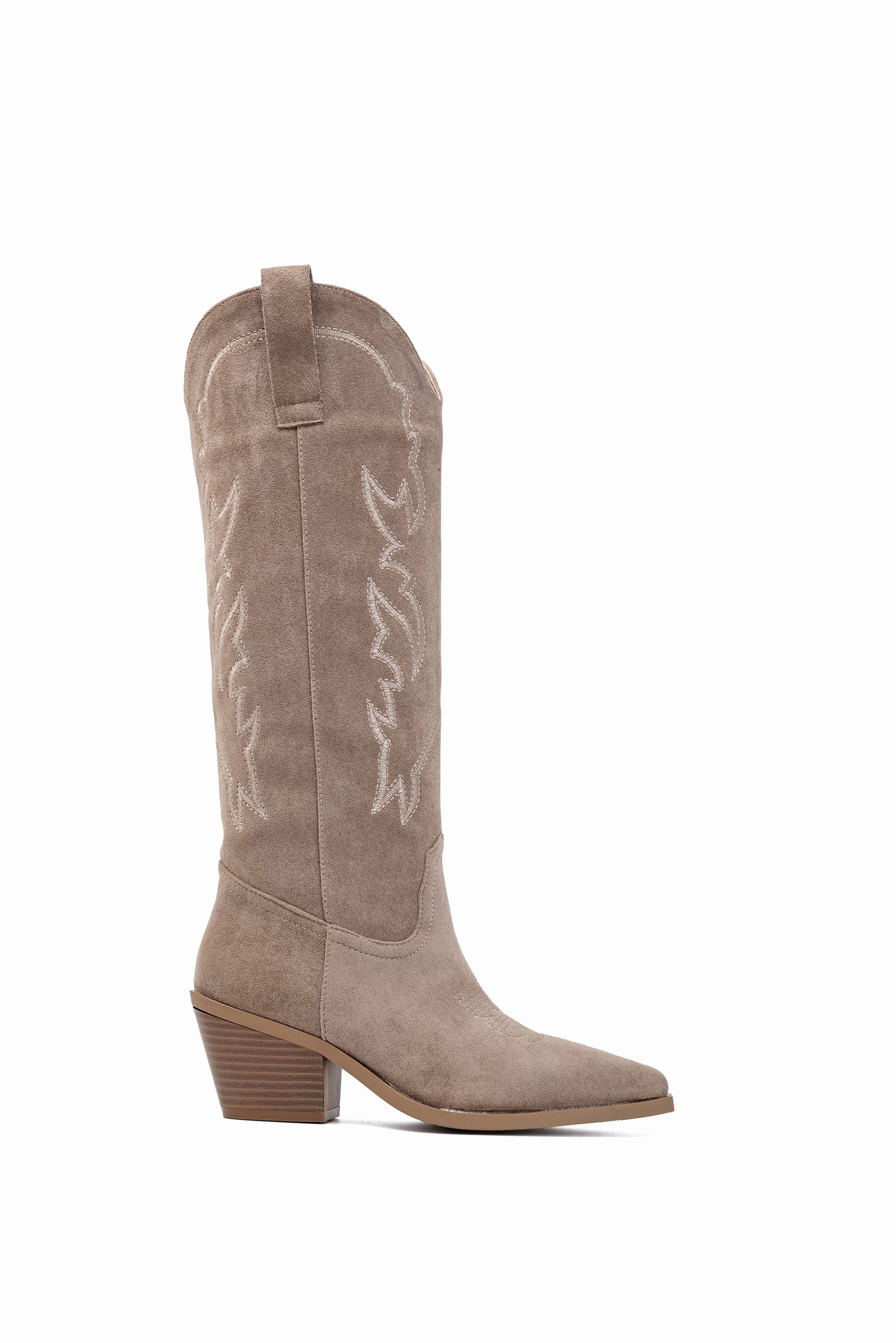 Virginia Bottes Santiags Brodées Taupe