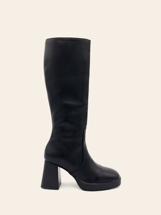 EMILIA - Black chunky heel platform boots