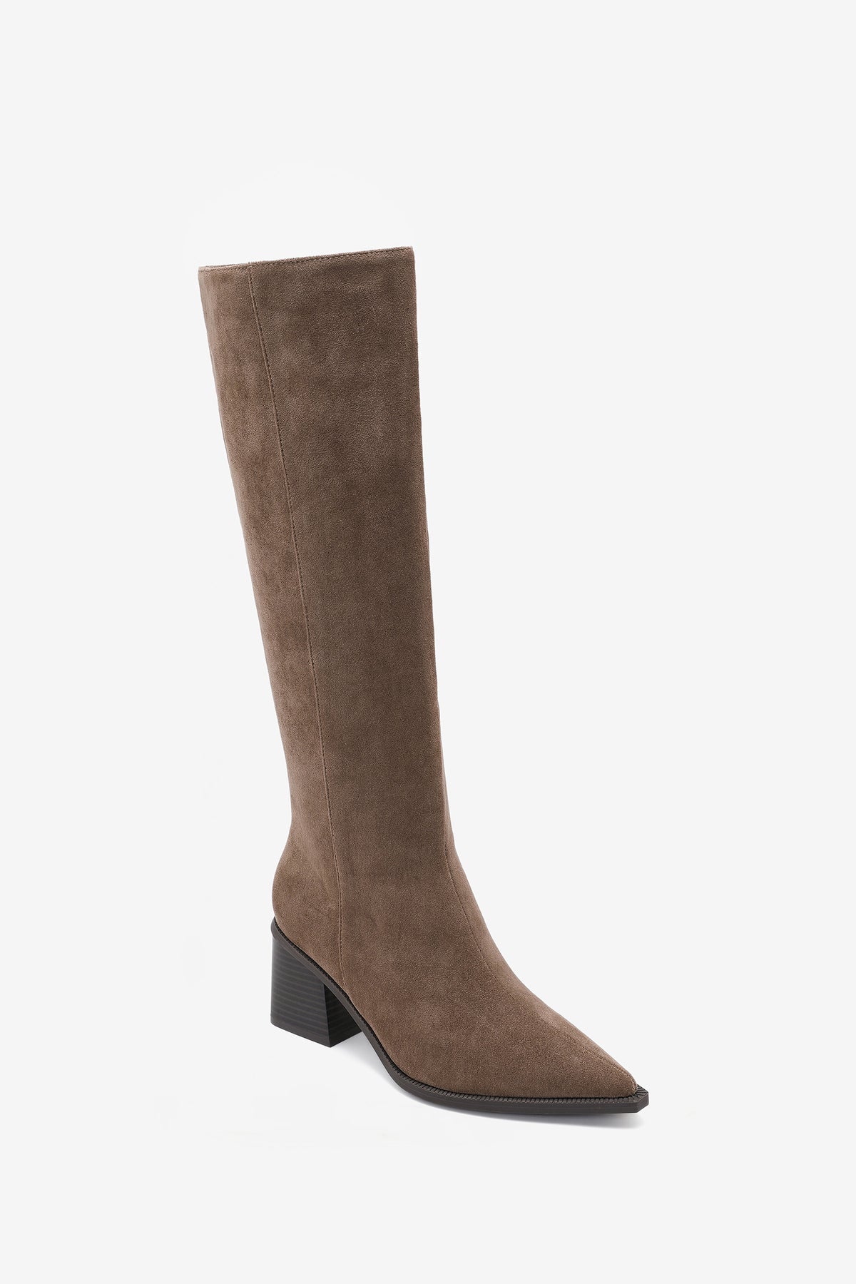 Ambre Bottes Talons Carré Taupe