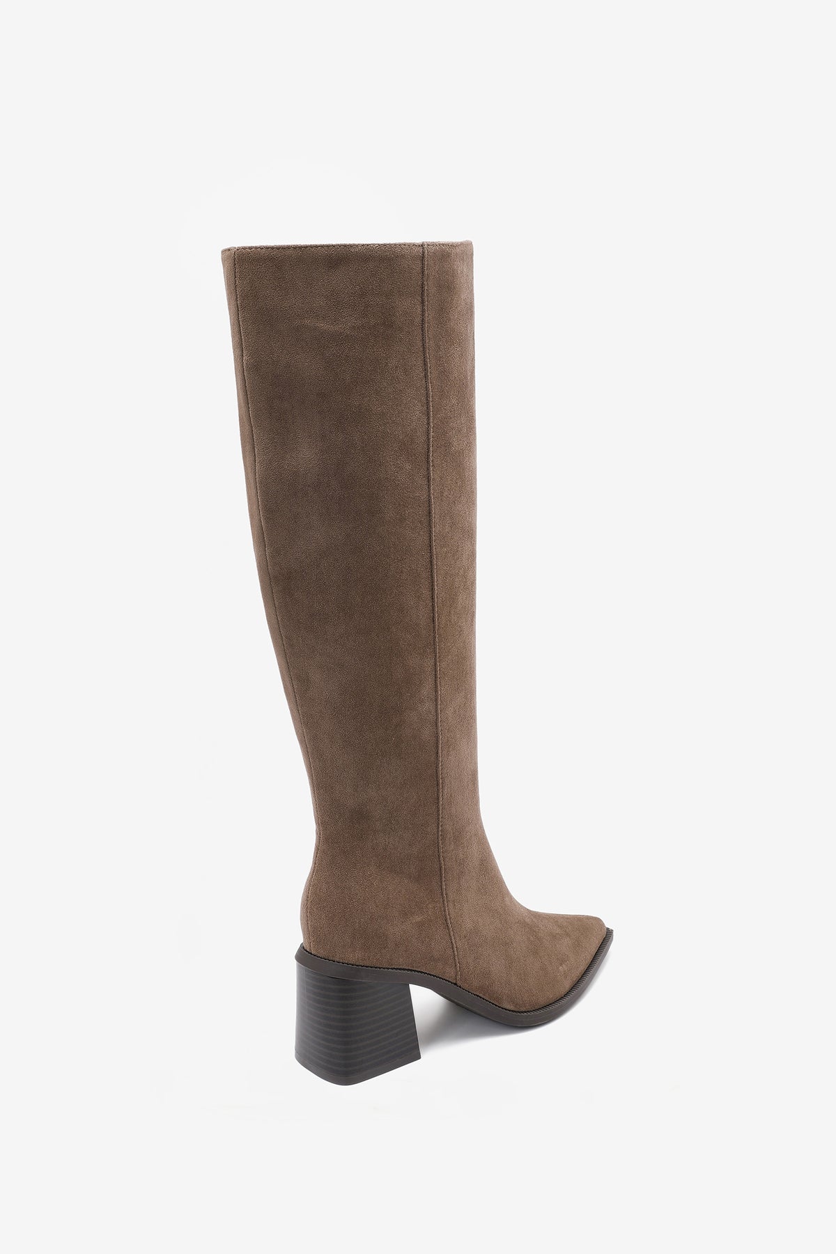 Ambre Bottes Talons Carré Taupe