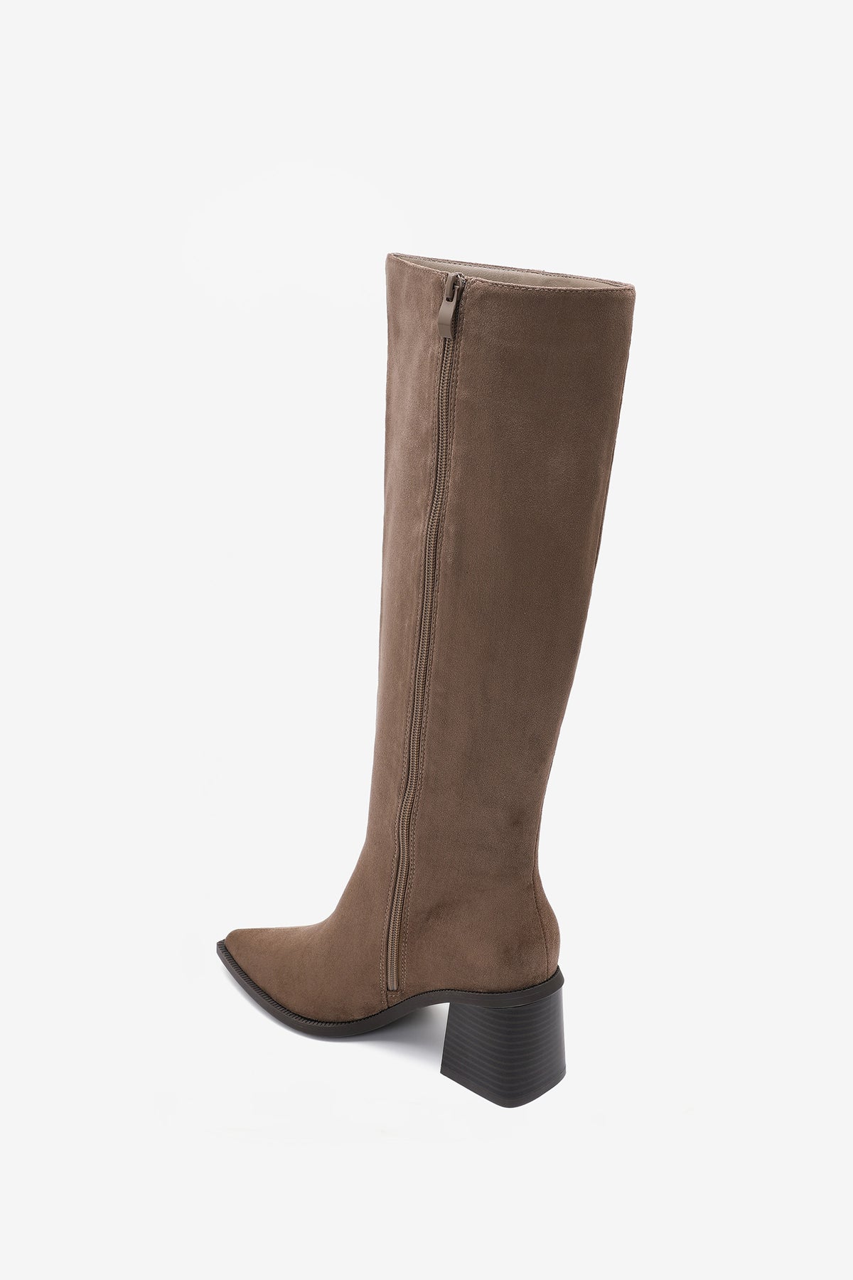 Ambre Bottes Talons Carré Taupe