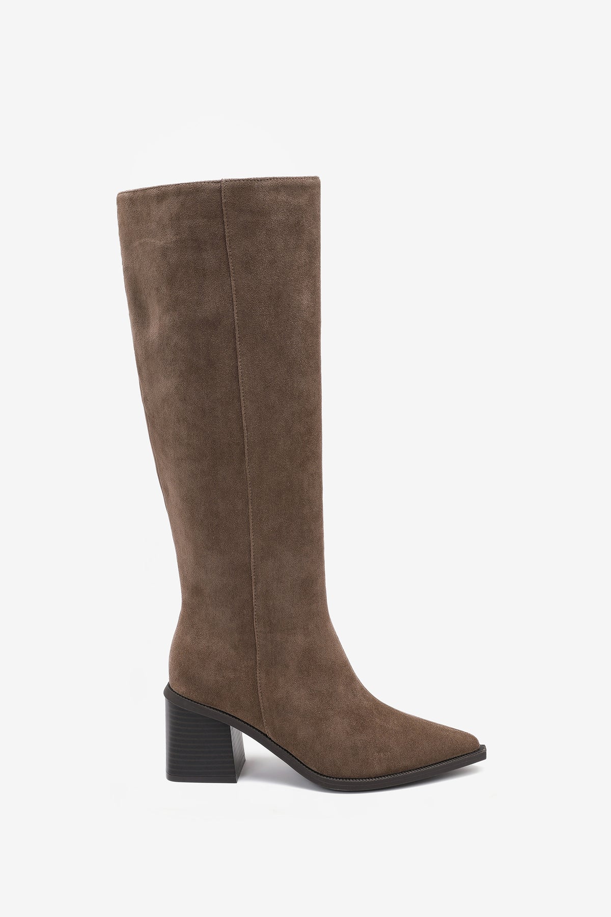 Ambre Stiefel mit Blockabsatz Taupe