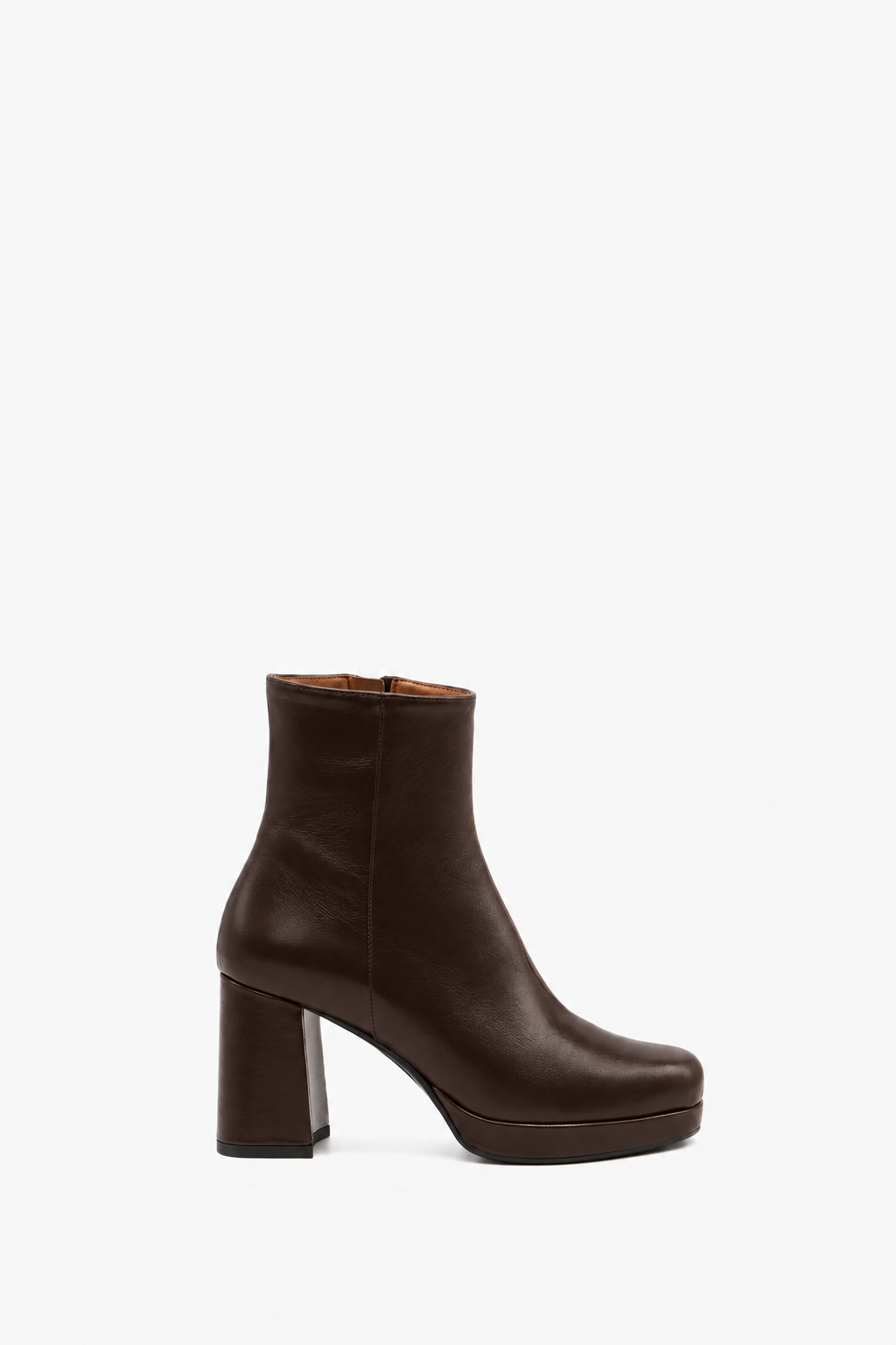 Mila Bottines Plateforme Cuir Marron