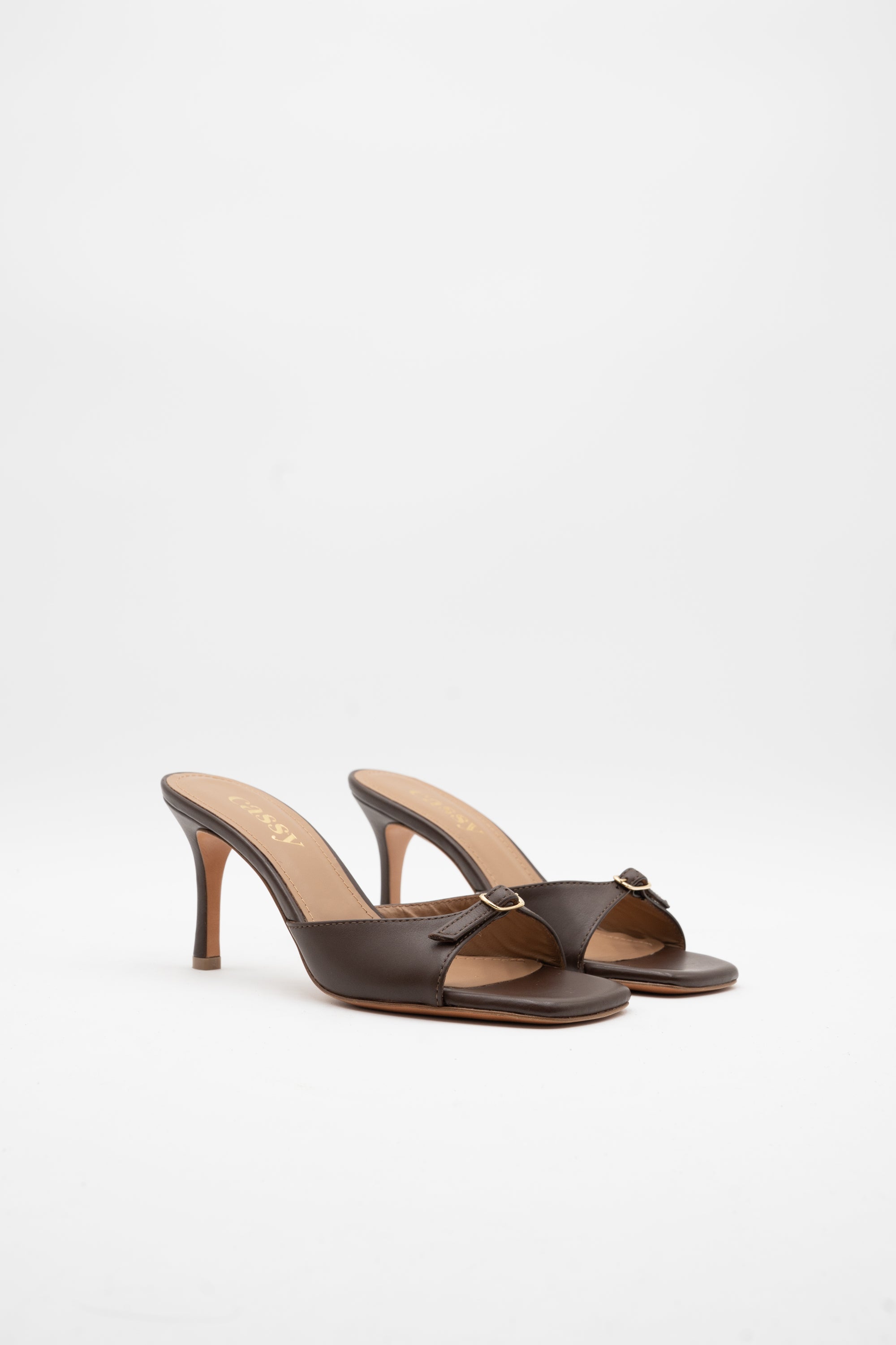 Erina Mules Cuir Marron