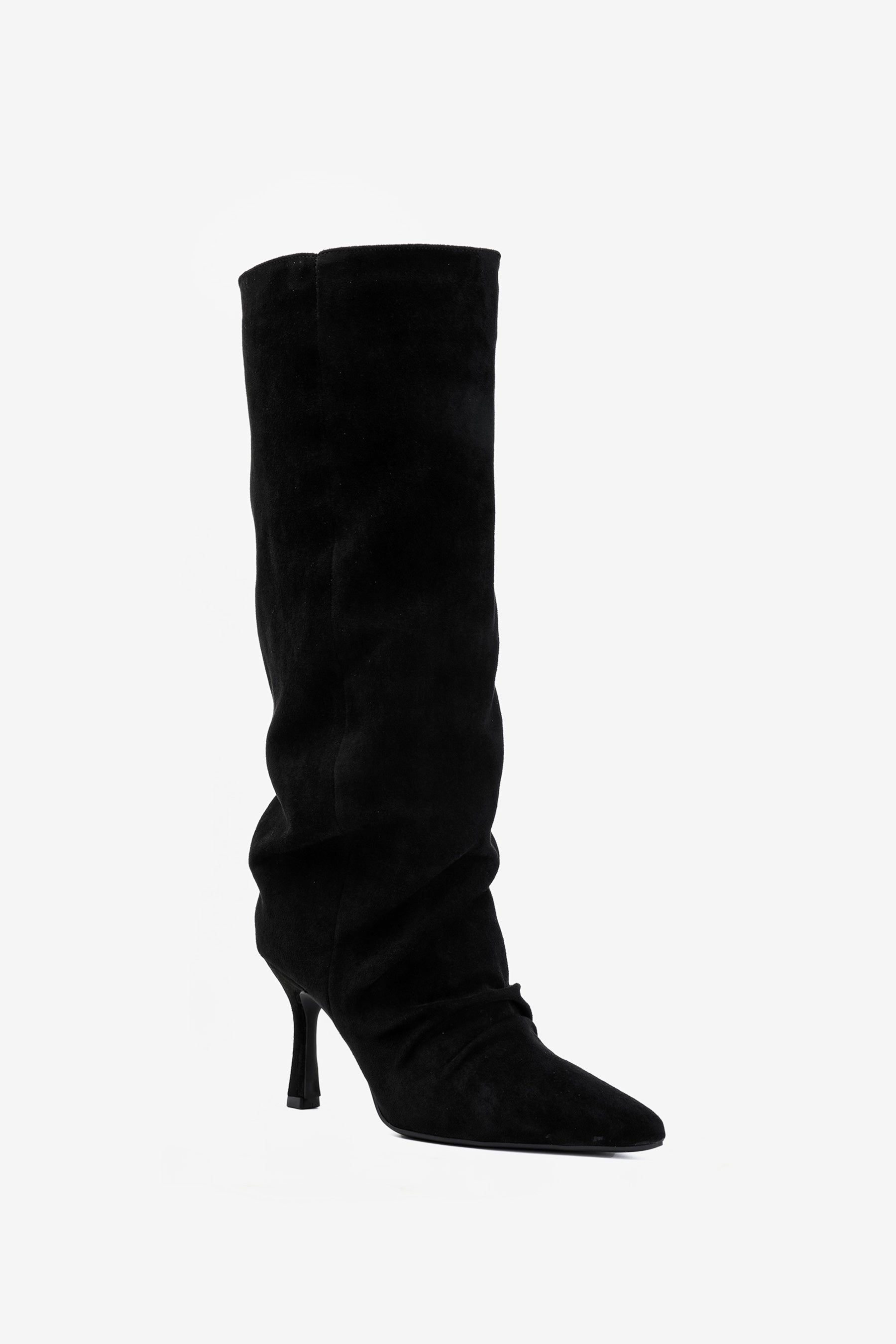 Elvira Stiefel Plissiert Absatz Schwarz