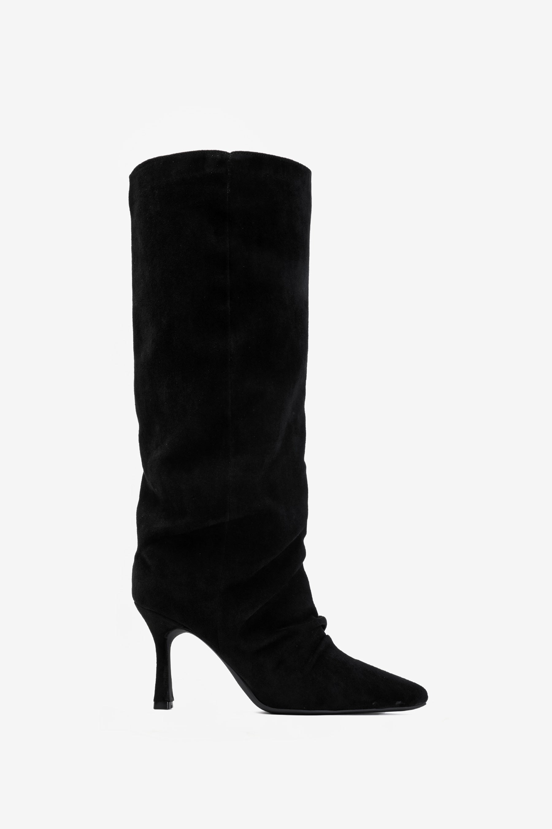 Elvira Stiefel Plissiert Absatz Schwarz