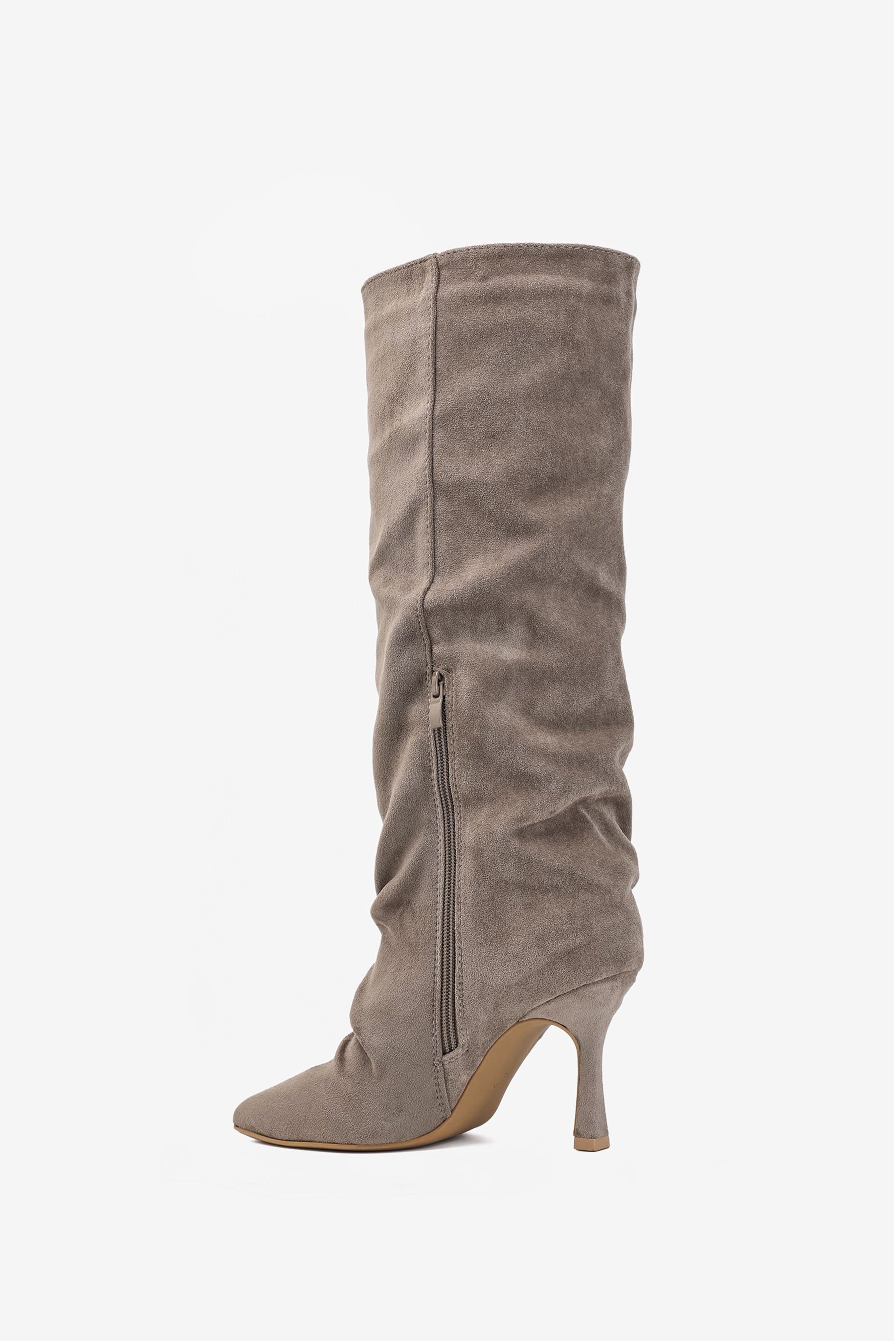 Elvira Bottes Plissée Taupe