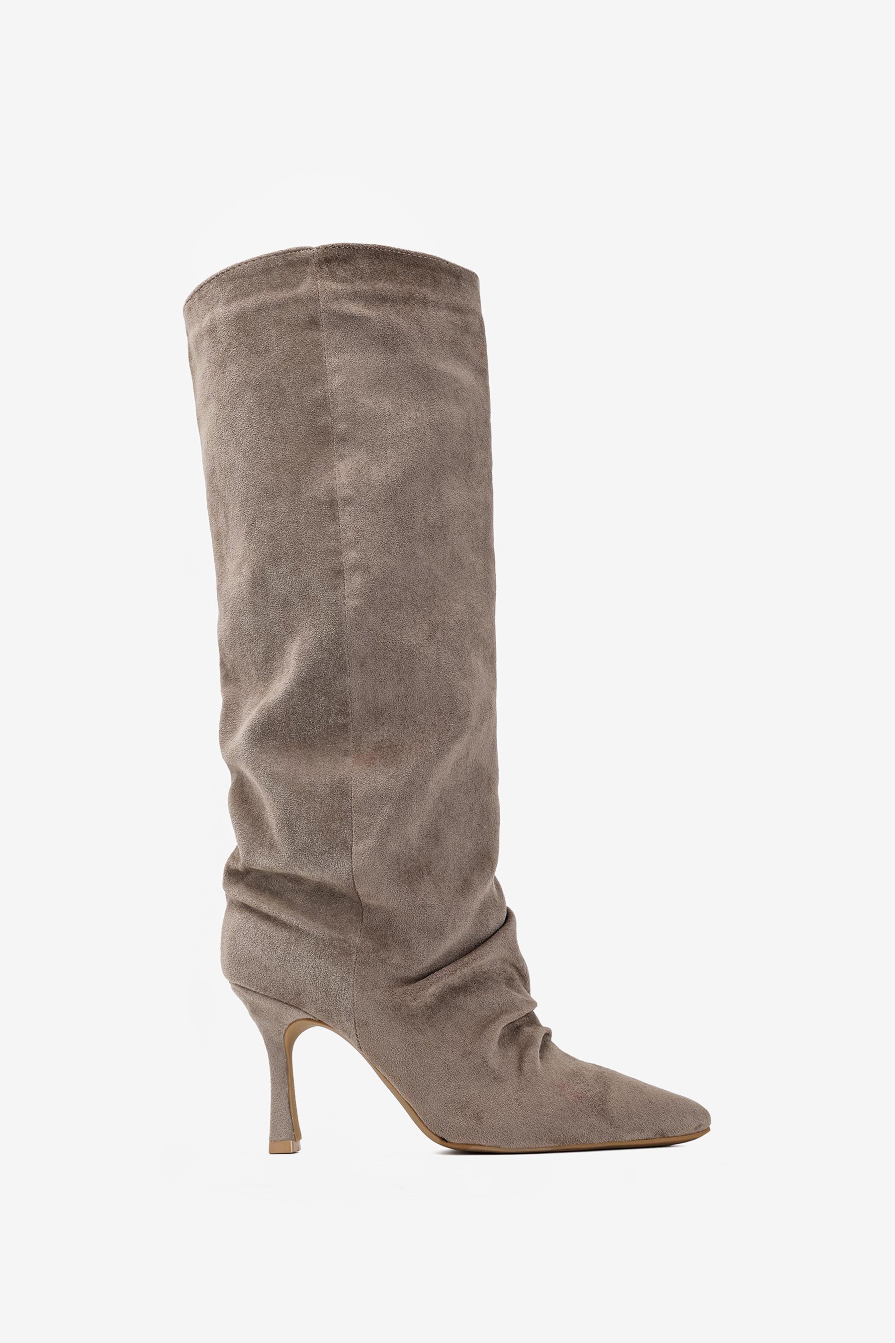 Elvira Bottes Plissée Taupe