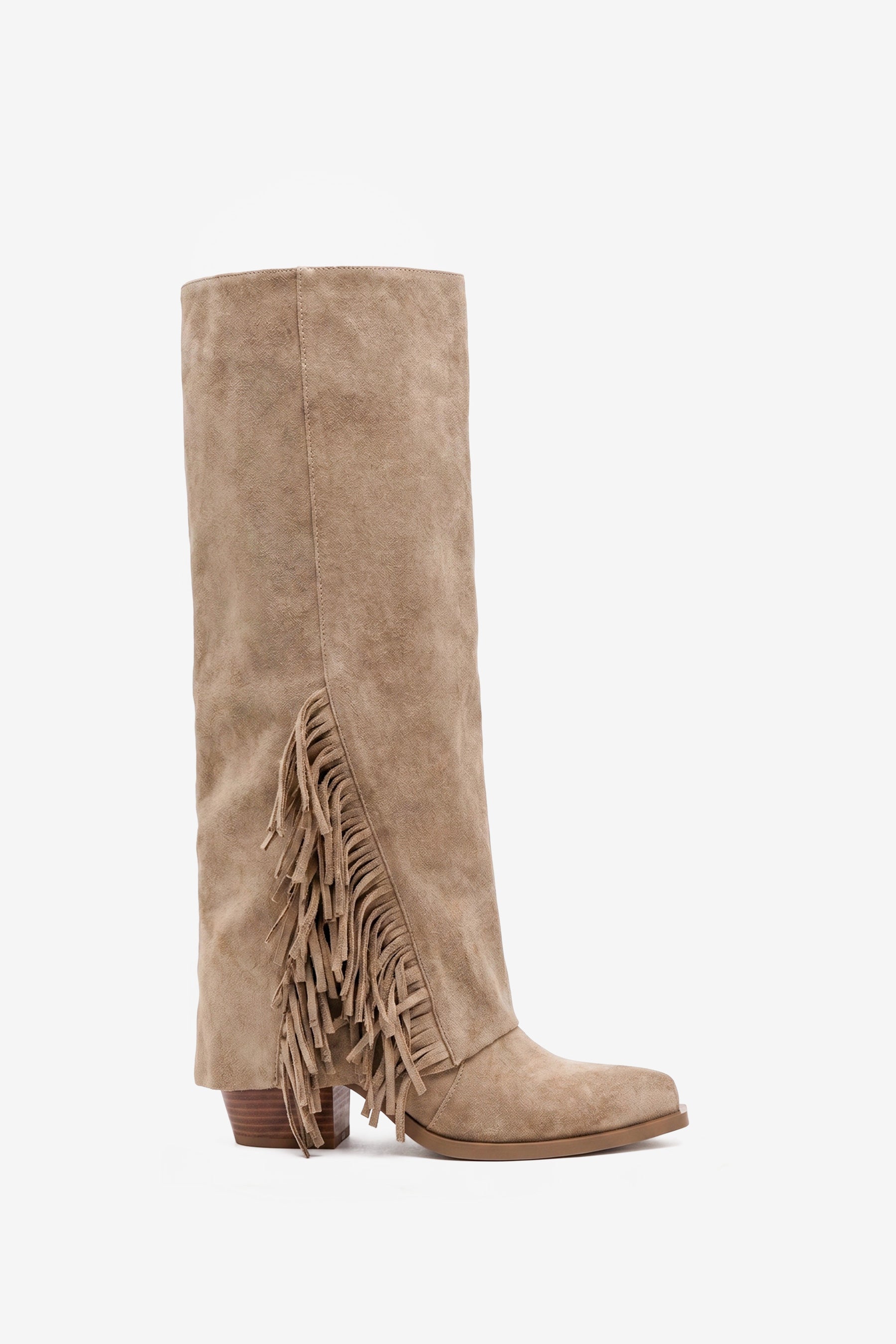 Esther Bottes Santiags À Franges Taupe