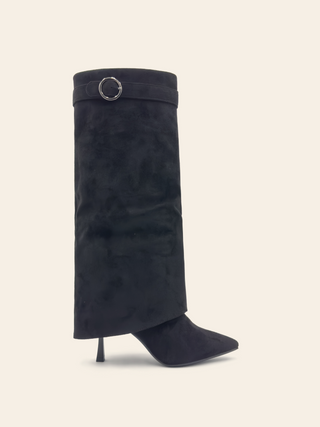 ARIANA - Bottes hautes noires à talon aiguille et bout pointu - Mode Femme | Cassy