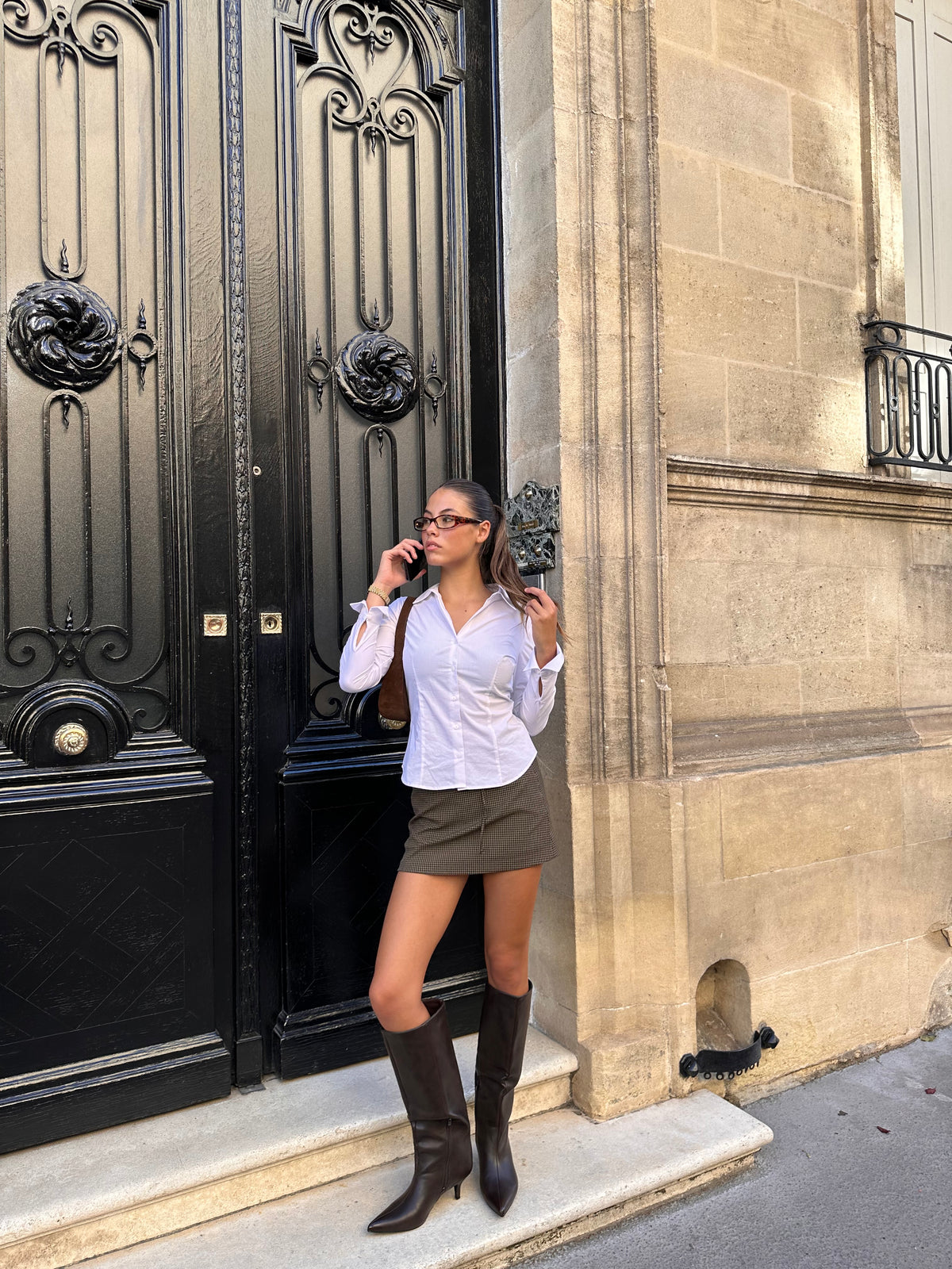 Inna Bottes Kitten Heels Marron