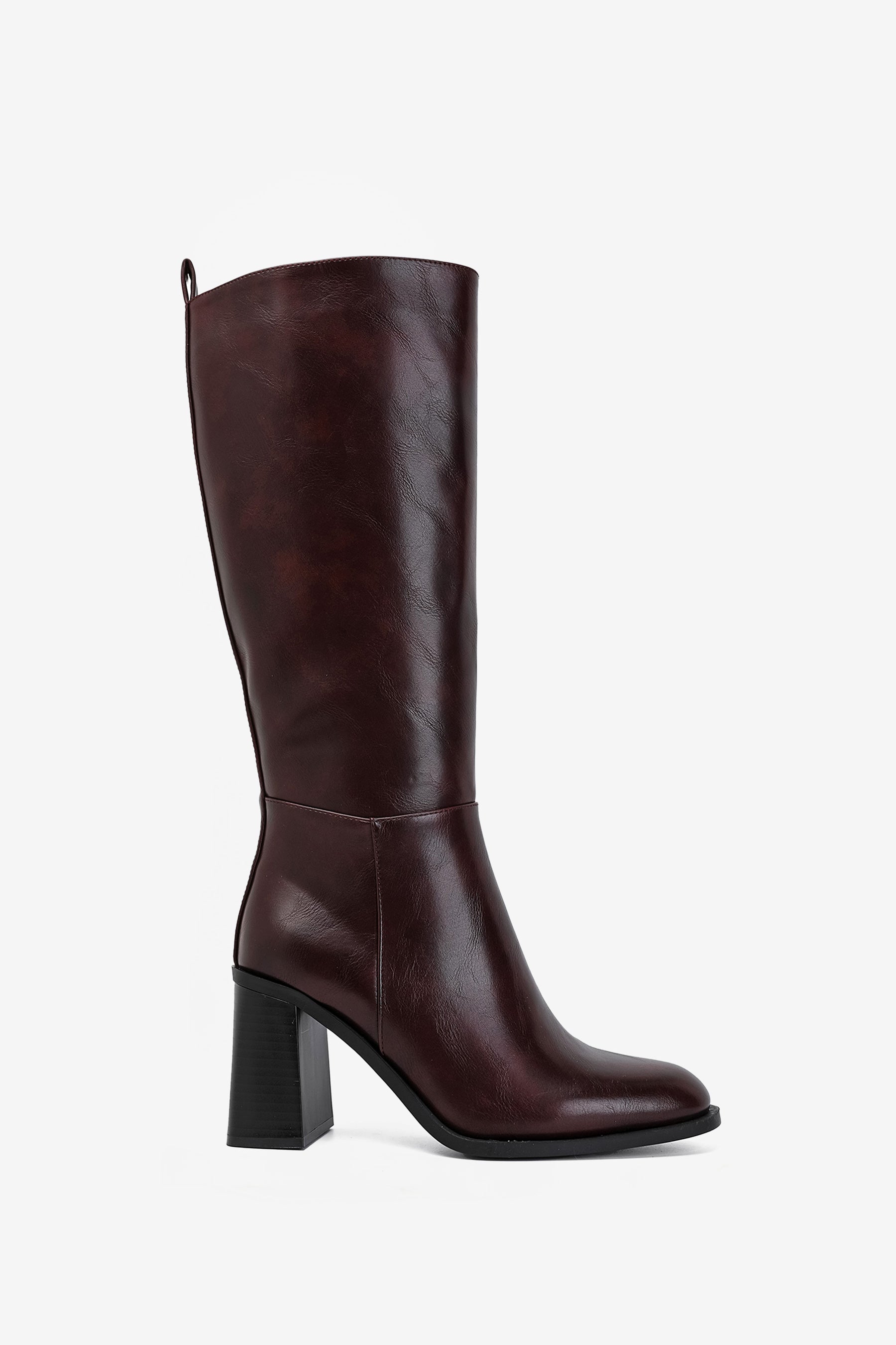 Louisa Bottes Talon Epais Burgundy