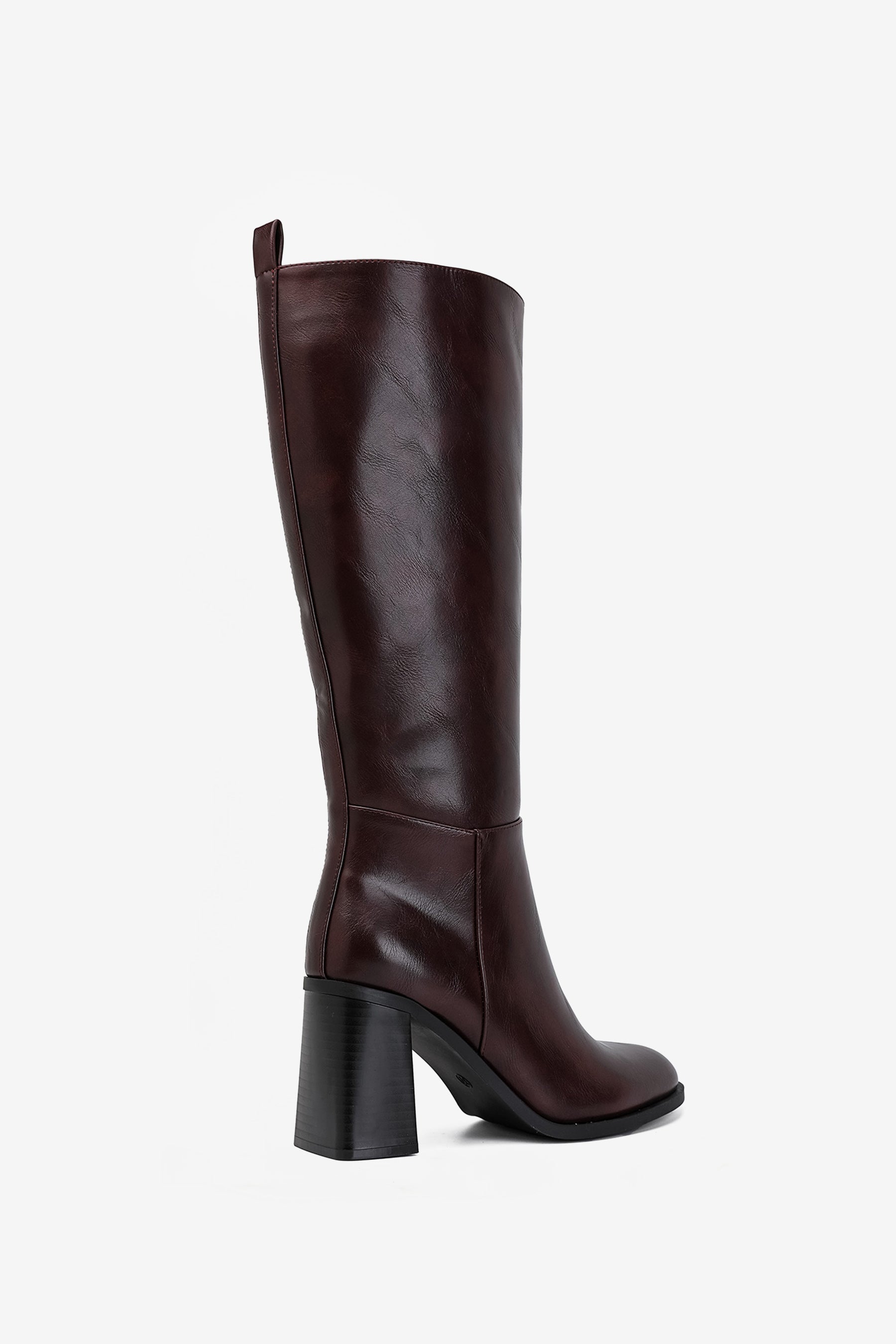 Louisa Stiefel mit klobigem Absatz in Burgund