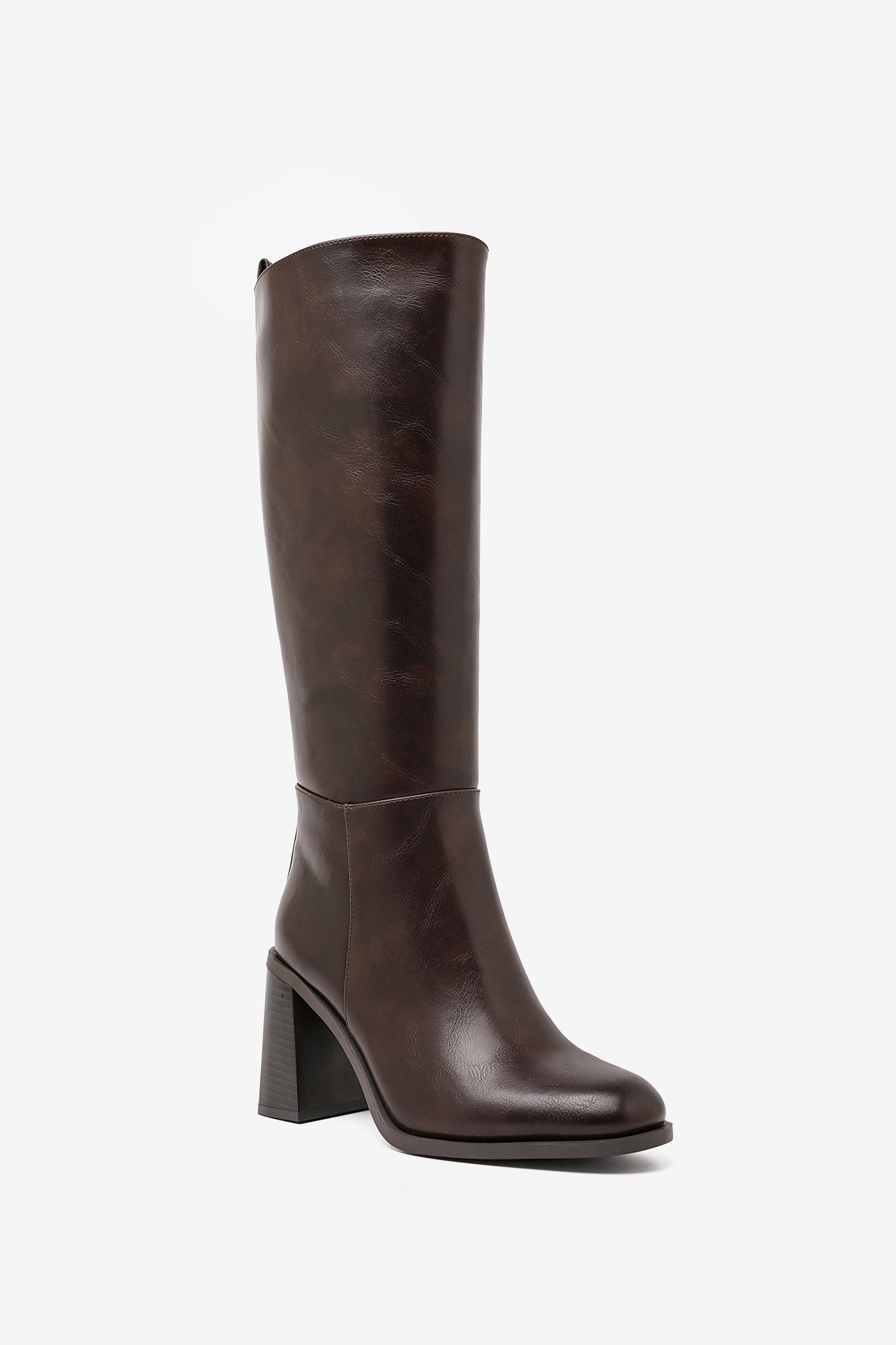 Louisa Bottes Talon Epais Marron