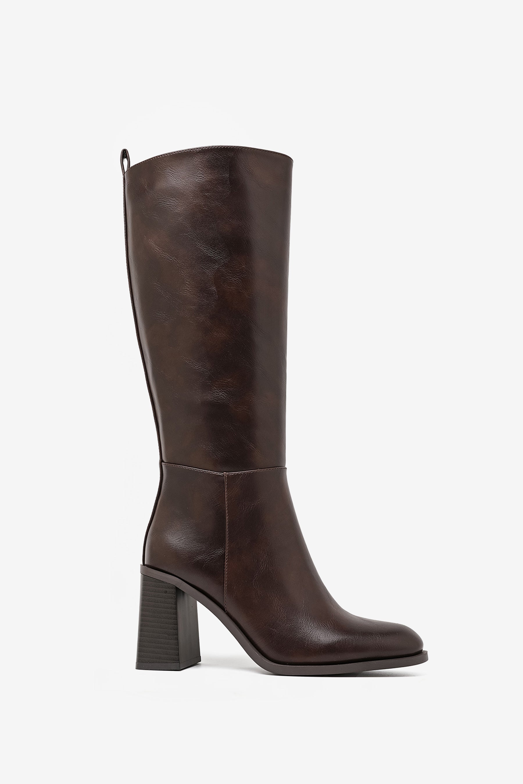 Louisa Brown Thick Heel Boots