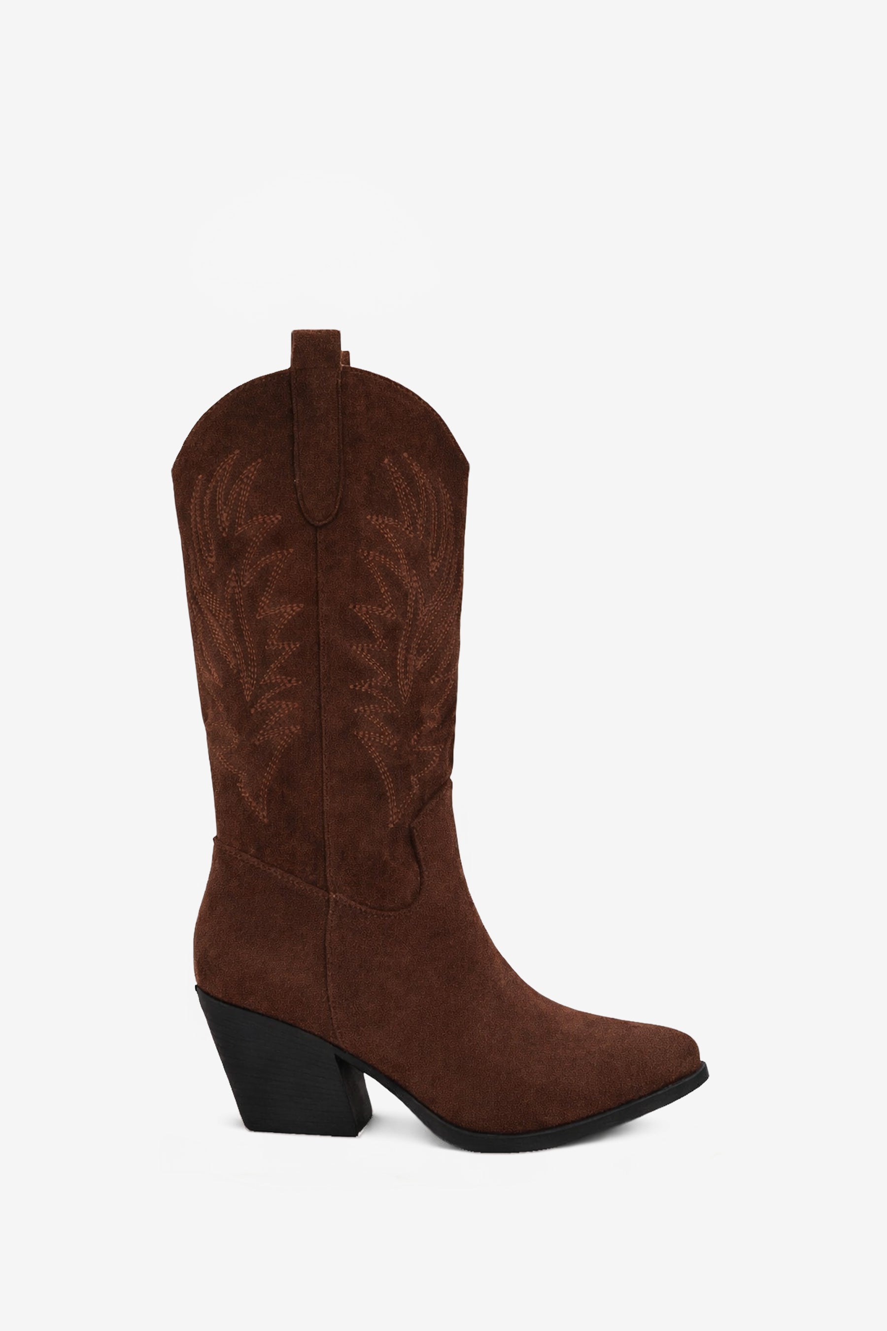 Maya Bottines Santiags Brodées Marron