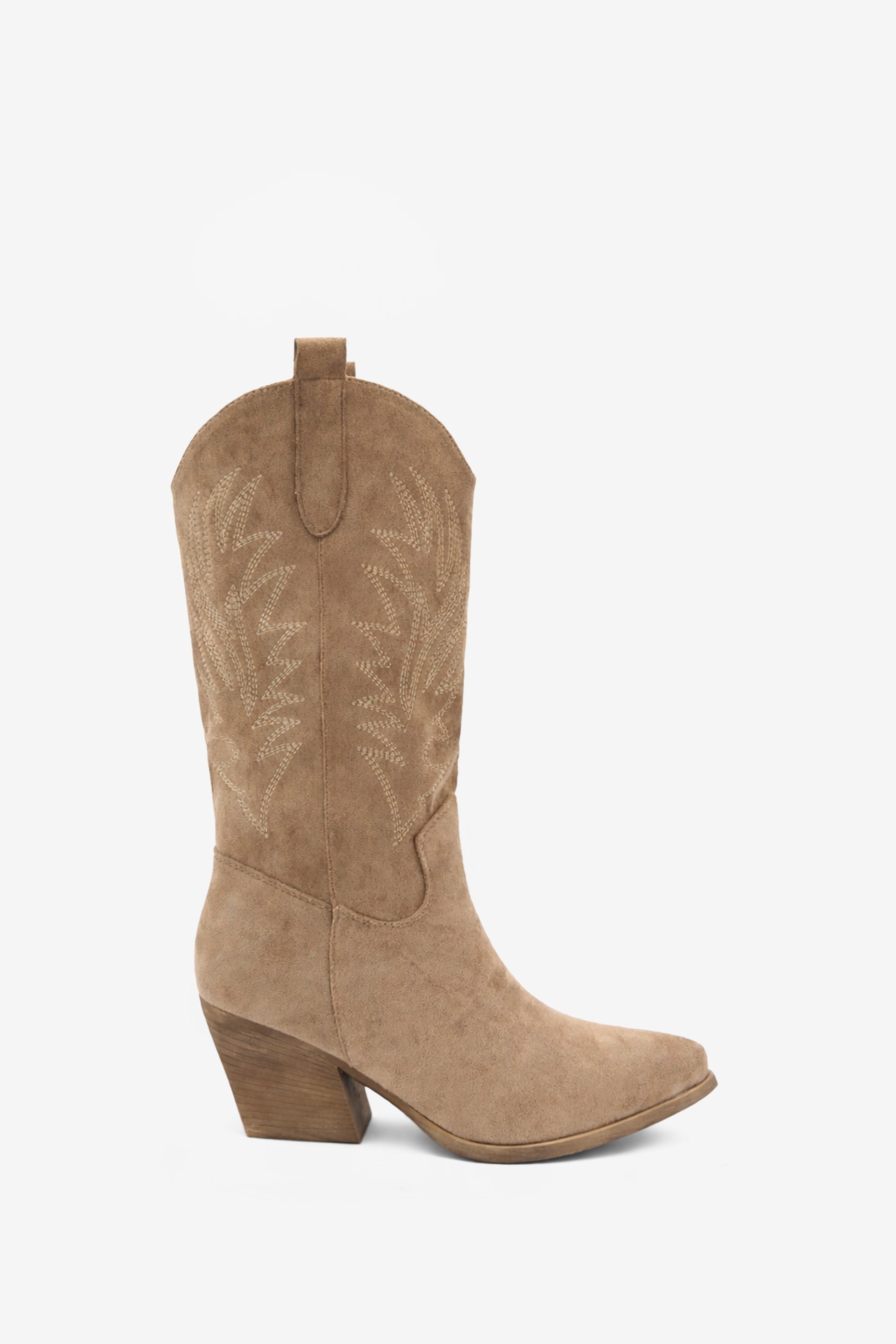 Maya Bottines Santiags Brodées Taupe