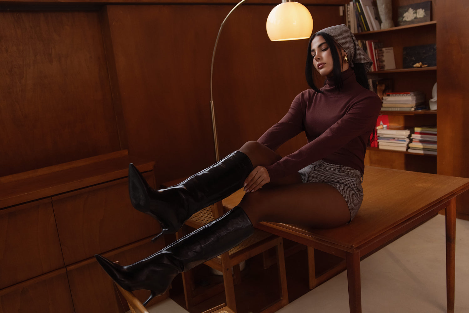 Model with boots
