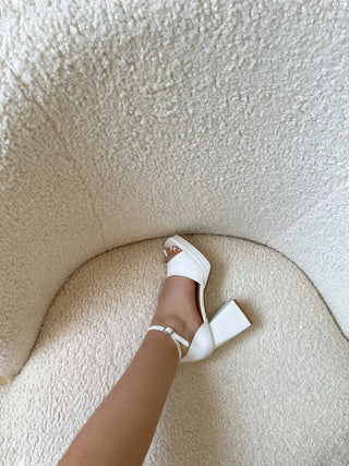 ABBY - Sandales blanches à talon et plateforme - Mode Femme | Cassy