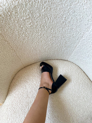 ABBY - Sandales noires à talon et plateforme - Mode Femme | Cassy