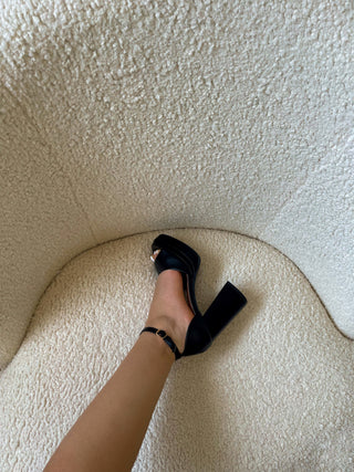 BELLA - Sandales noires à talon bloc et plateforme - Mode Femme | Cassy